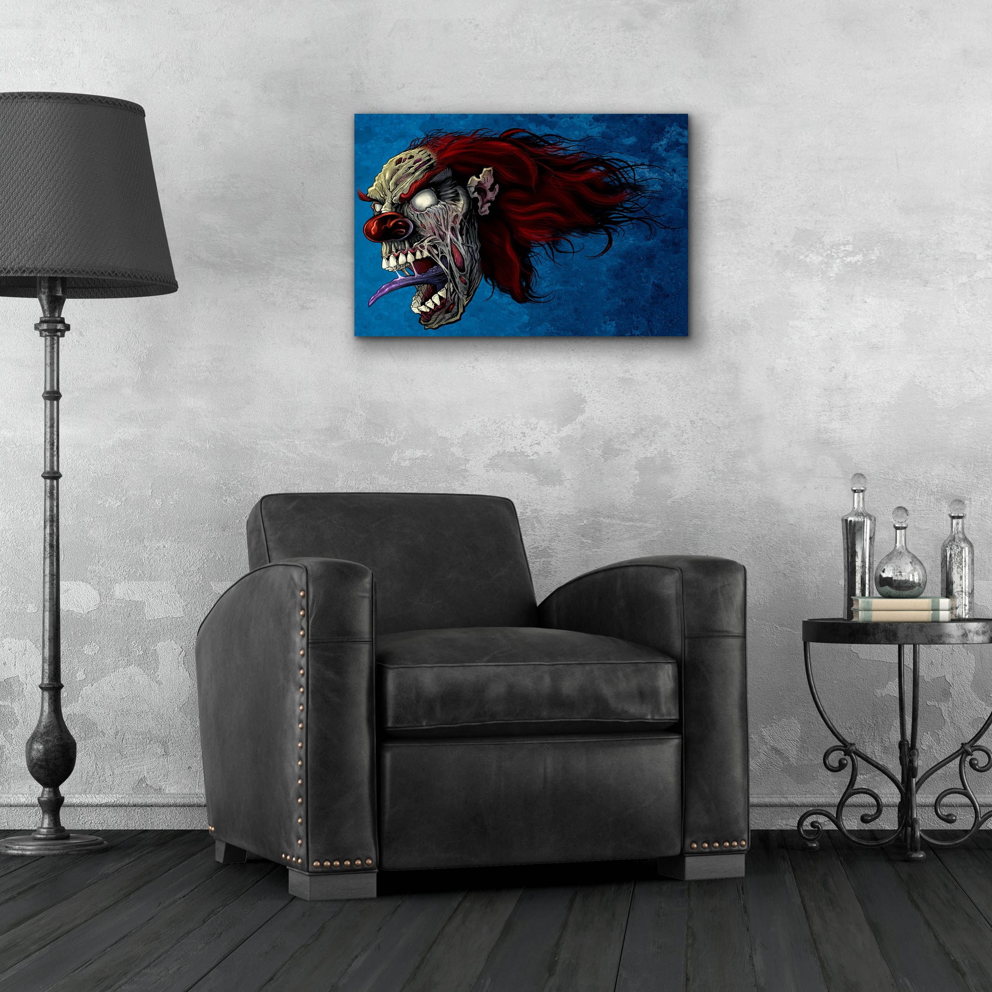 Epic Art 'Evil Clown 2' by Flyland Designs, Acrylic Glass Wall Art,24x16