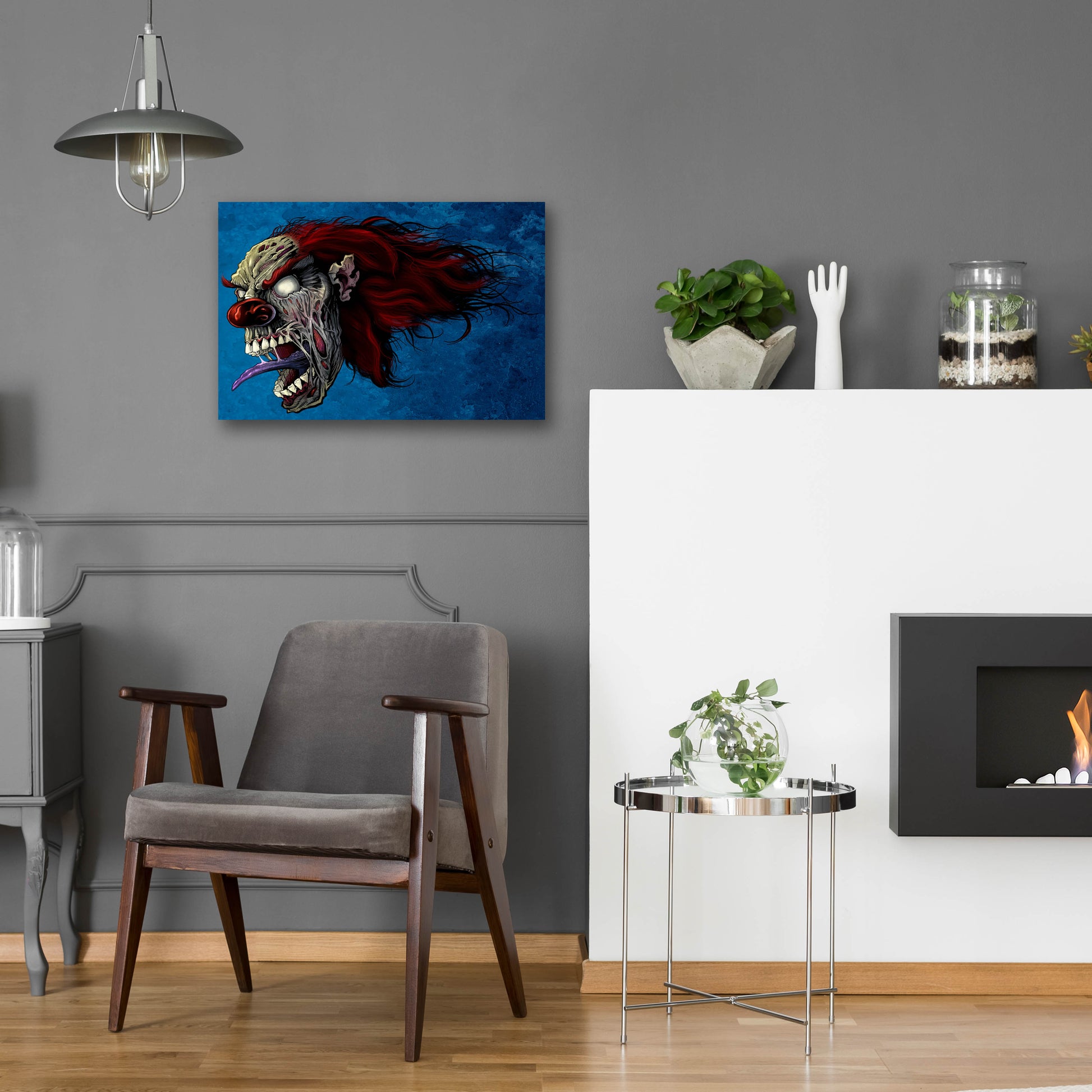 Epic Art 'Evil Clown 2' by Flyland Designs, Acrylic Glass Wall Art,24x16