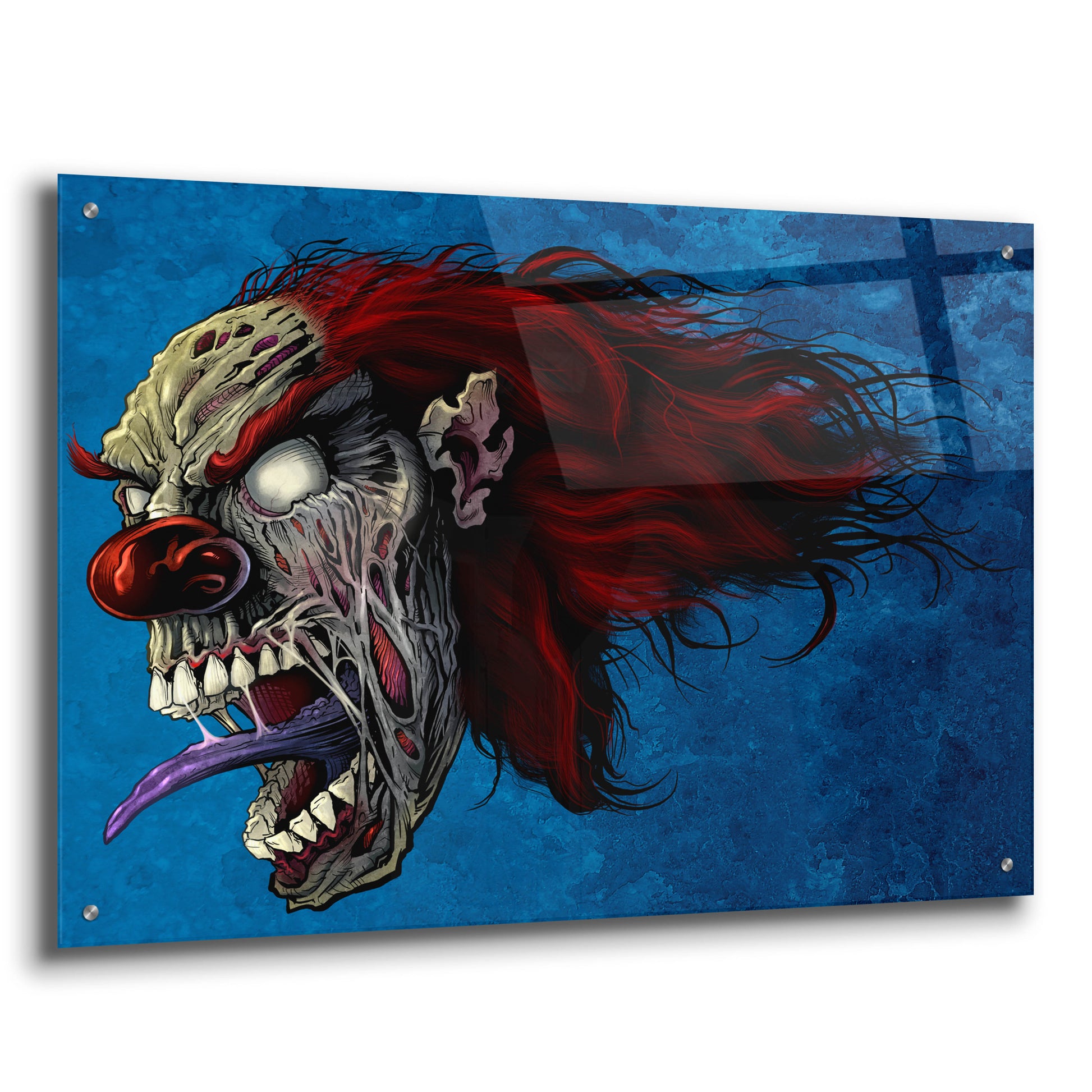 Epic Art 'Evil Clown 2' by Flyland Designs, Acrylic Glass Wall Art,36x24