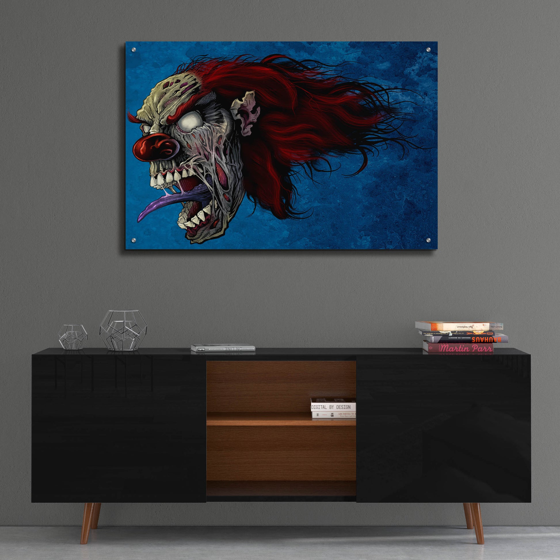 Epic Art 'Evil Clown 2' by Flyland Designs, Acrylic Glass Wall Art,36x24