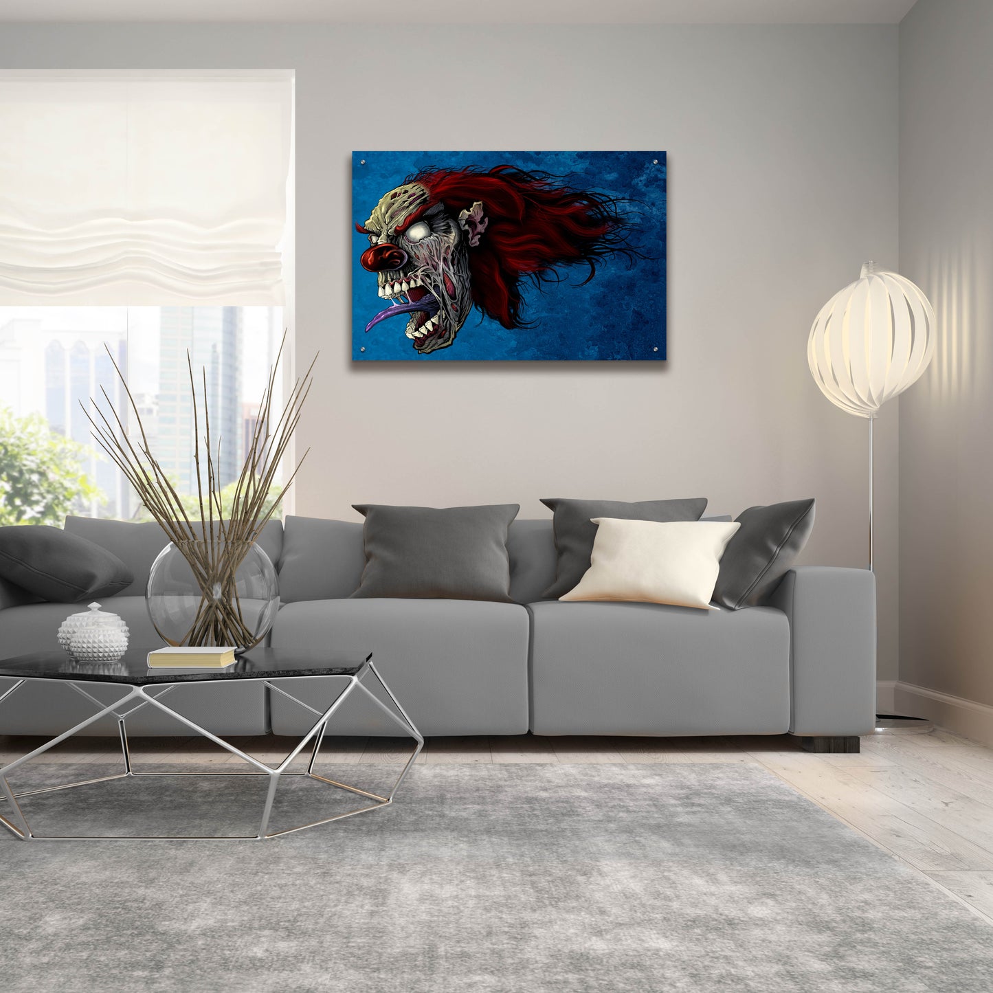 Epic Art 'Evil Clown 2' by Flyland Designs, Acrylic Glass Wall Art,36x24