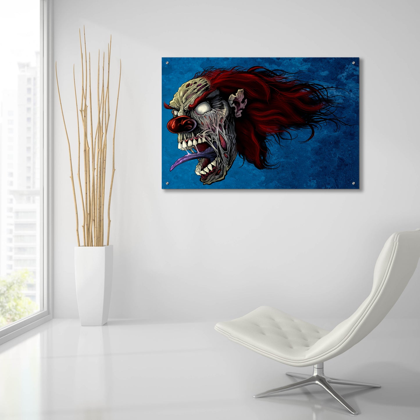 Epic Art 'Evil Clown 2' by Flyland Designs, Acrylic Glass Wall Art,36x24