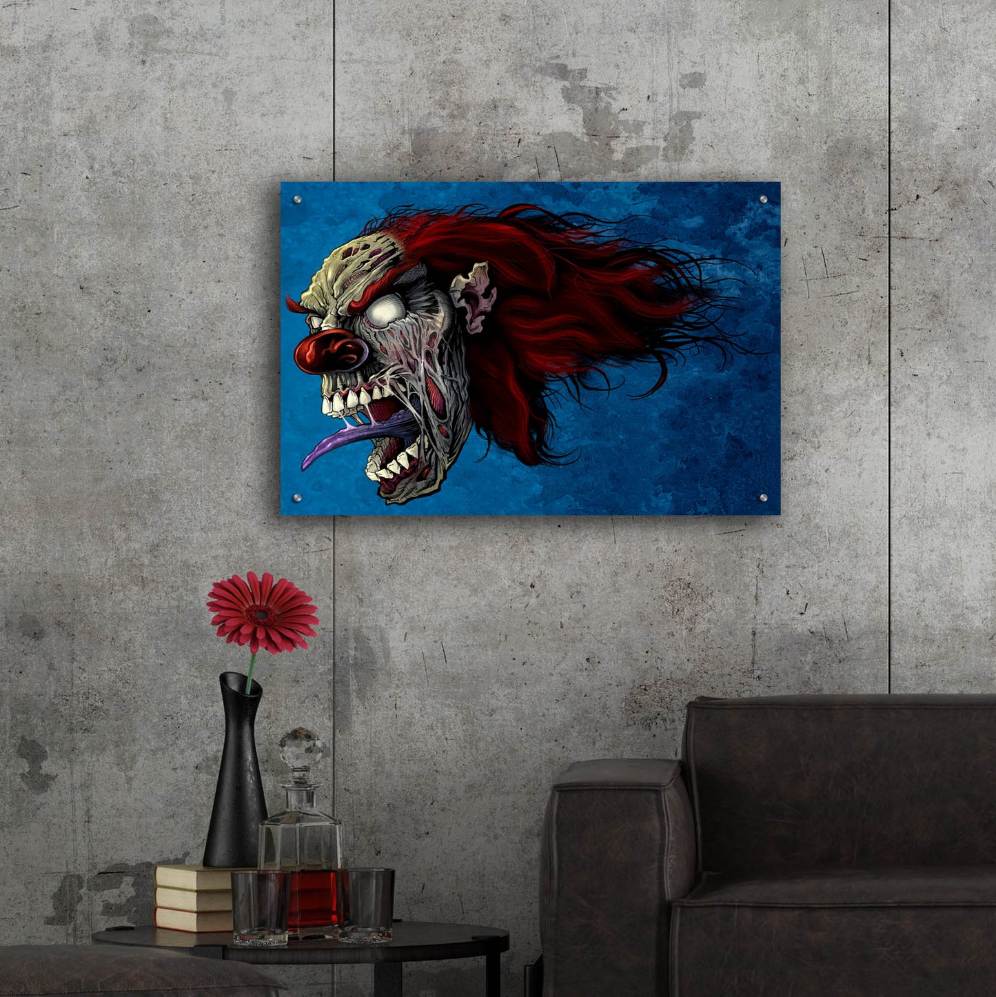 Epic Art 'Evil Clown 2' by Flyland Designs, Acrylic Glass Wall Art,36x24