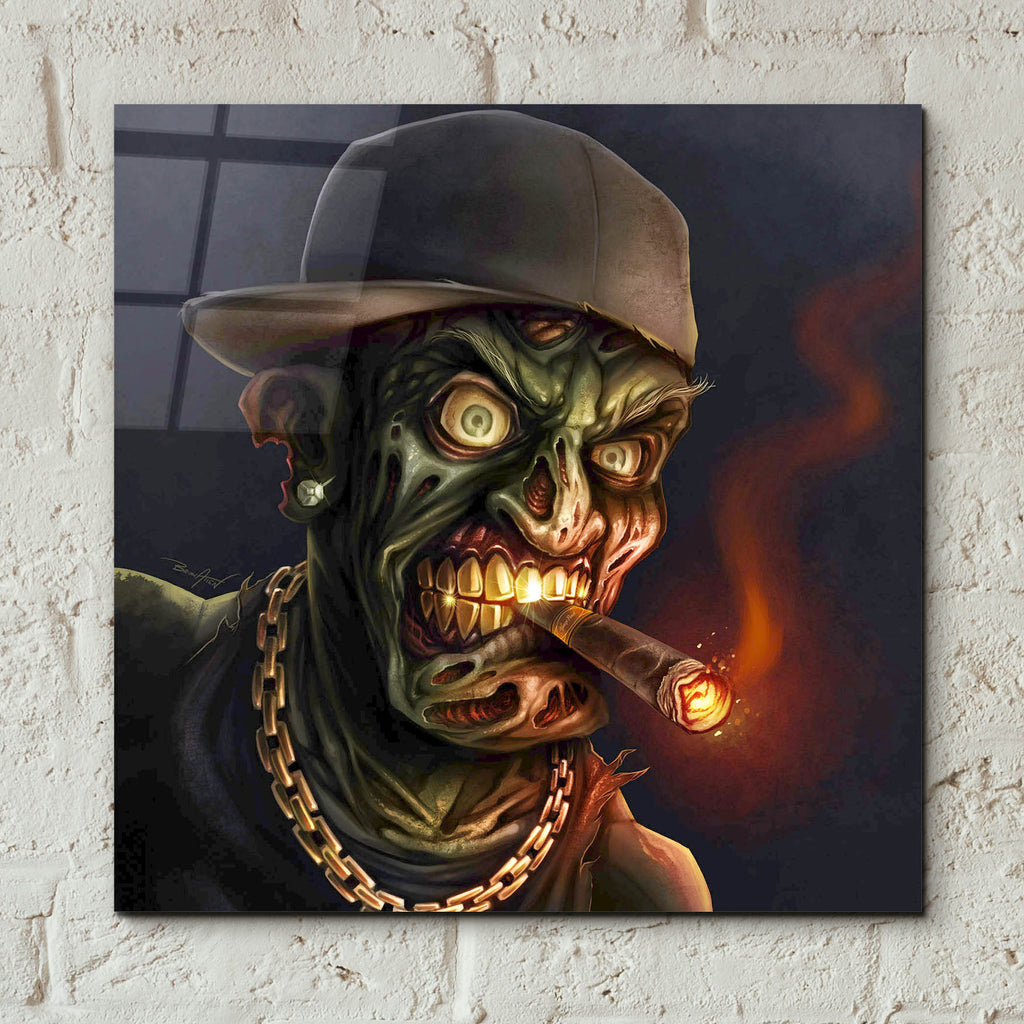 Epic Art 'Gangster Hip-Hop Zombie' by Flyland Designs, Acrylic Glass Wall Art,12x12