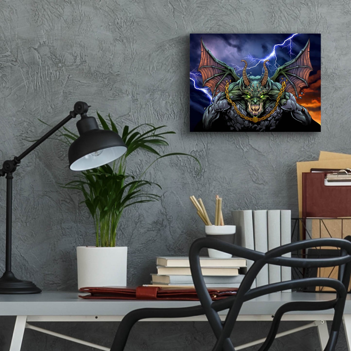 Epic Art 'Gargoyle 1' by Flyland Designs, Acrylic Glass Wall Art,16x12