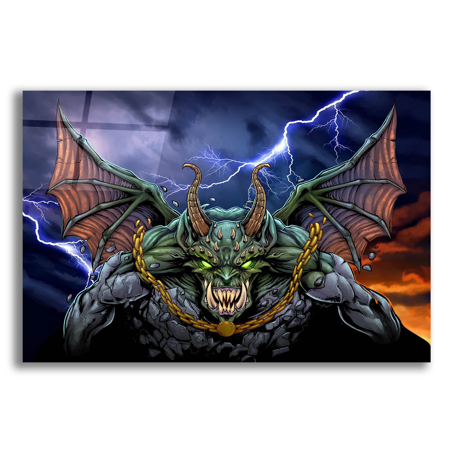 Epic Art 'Gargoyle 1' by Flyland Designs, Acrylic Glass Wall Art,16x12