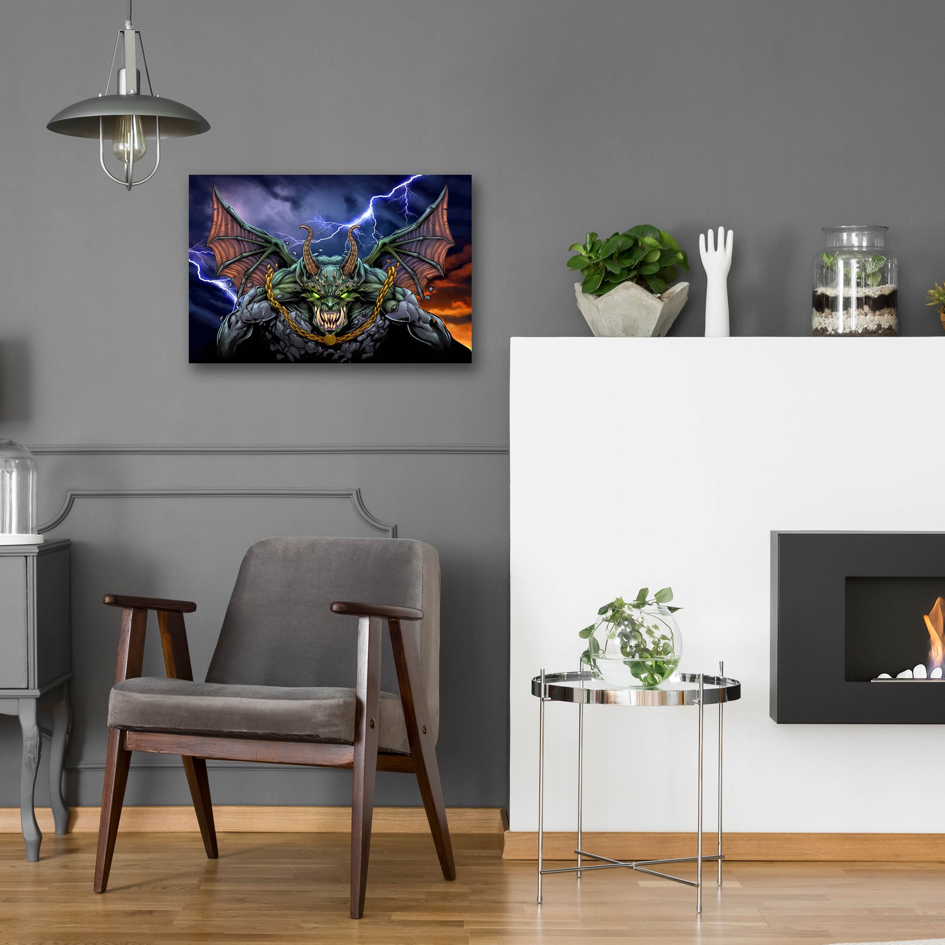 Epic Art 'Gargoyle 1' by Flyland Designs, Acrylic Glass Wall Art,24x16