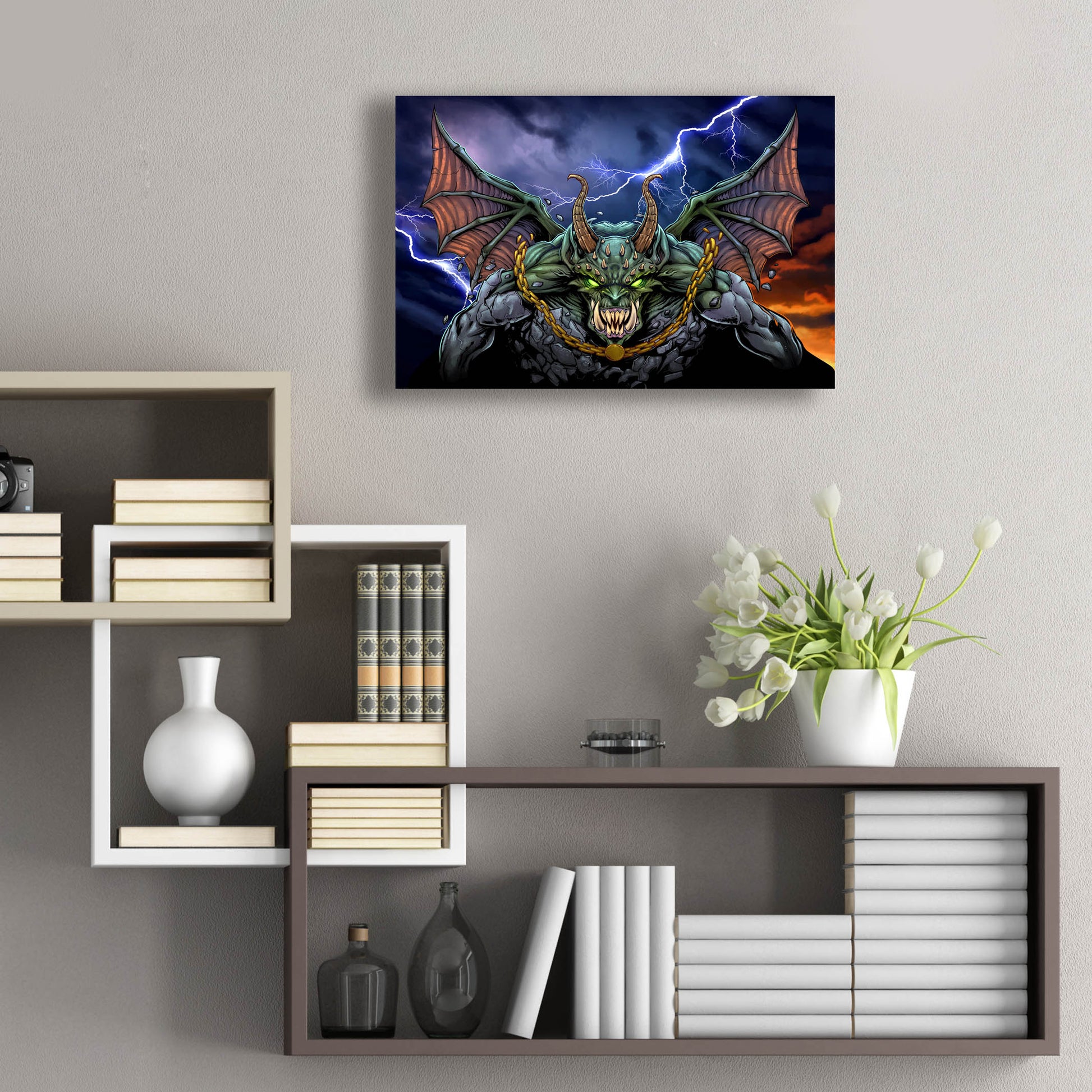 Epic Art 'Gargoyle 1' by Flyland Designs, Acrylic Glass Wall Art,24x16