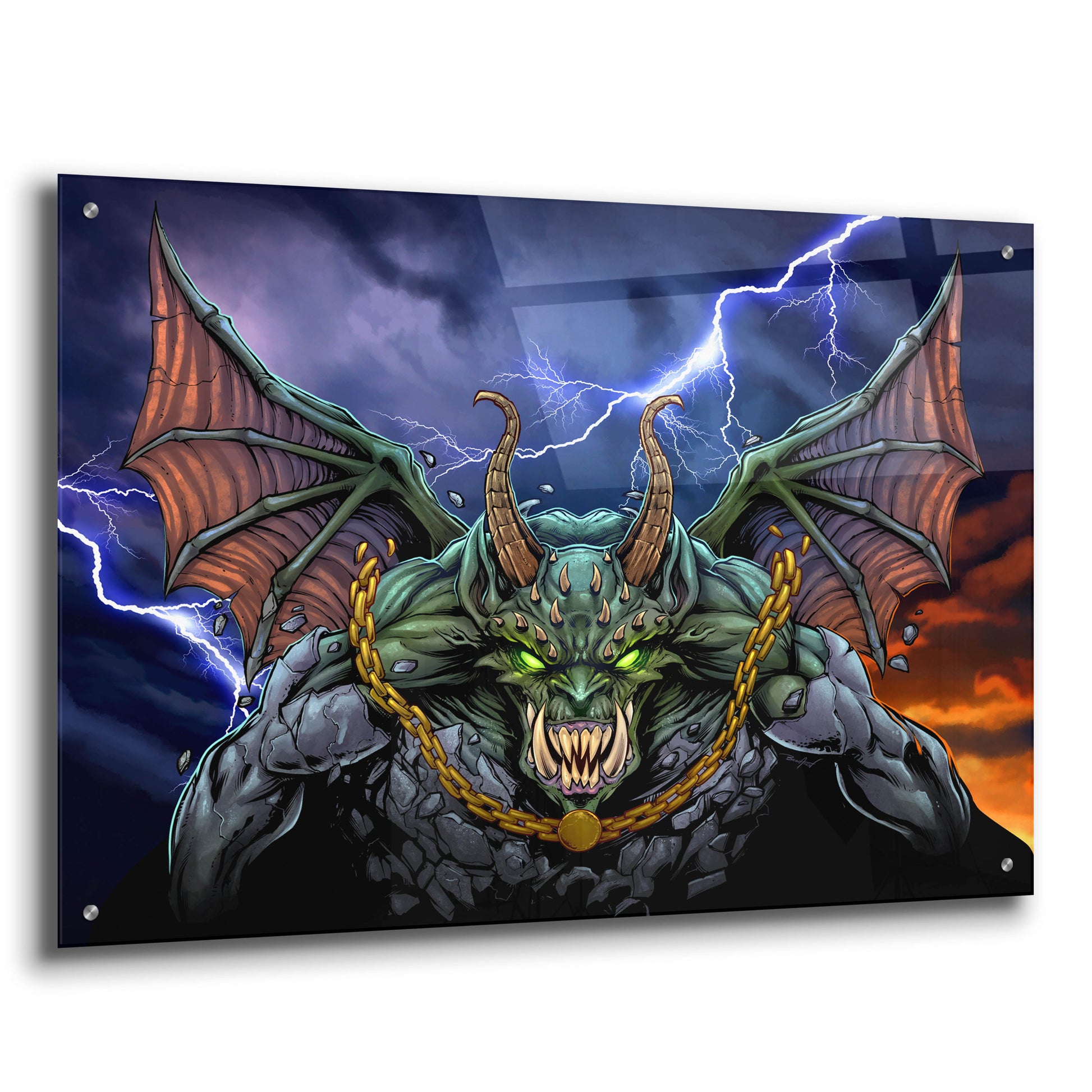 Epic Art 'Gargoyle 1' by Flyland Designs, Acrylic Glass Wall Art,36x24