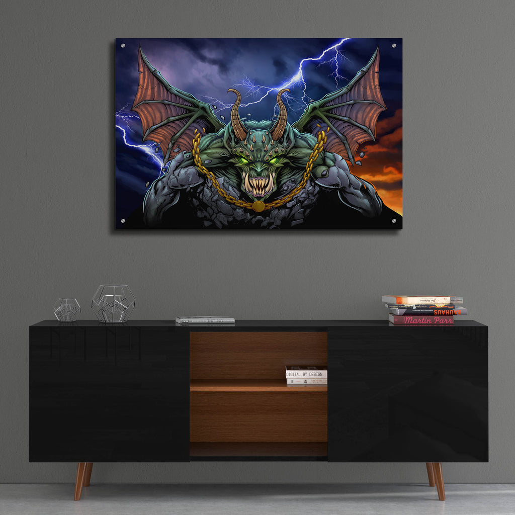 Epic Art 'Gargoyle 1' by Flyland Designs, Acrylic Glass Wall Art,36x24