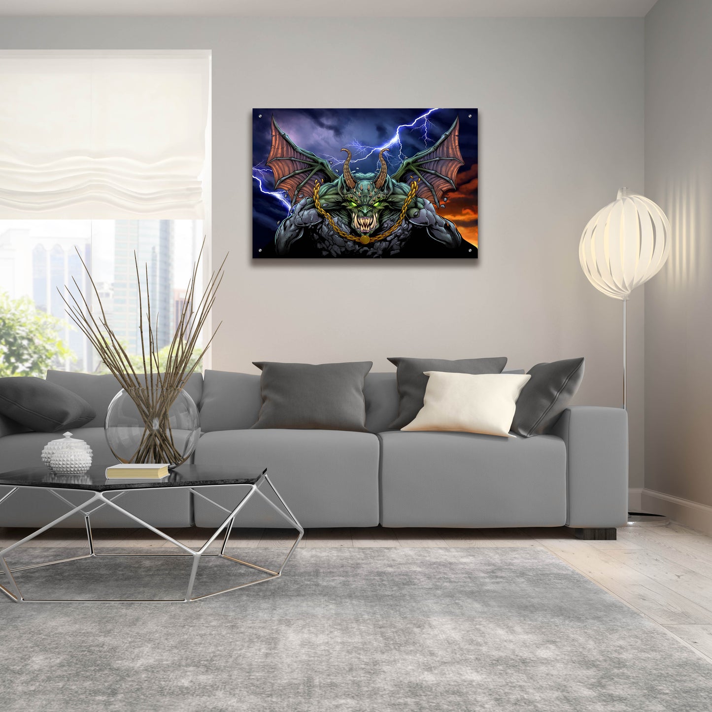 Epic Art 'Gargoyle 1' by Flyland Designs, Acrylic Glass Wall Art,36x24