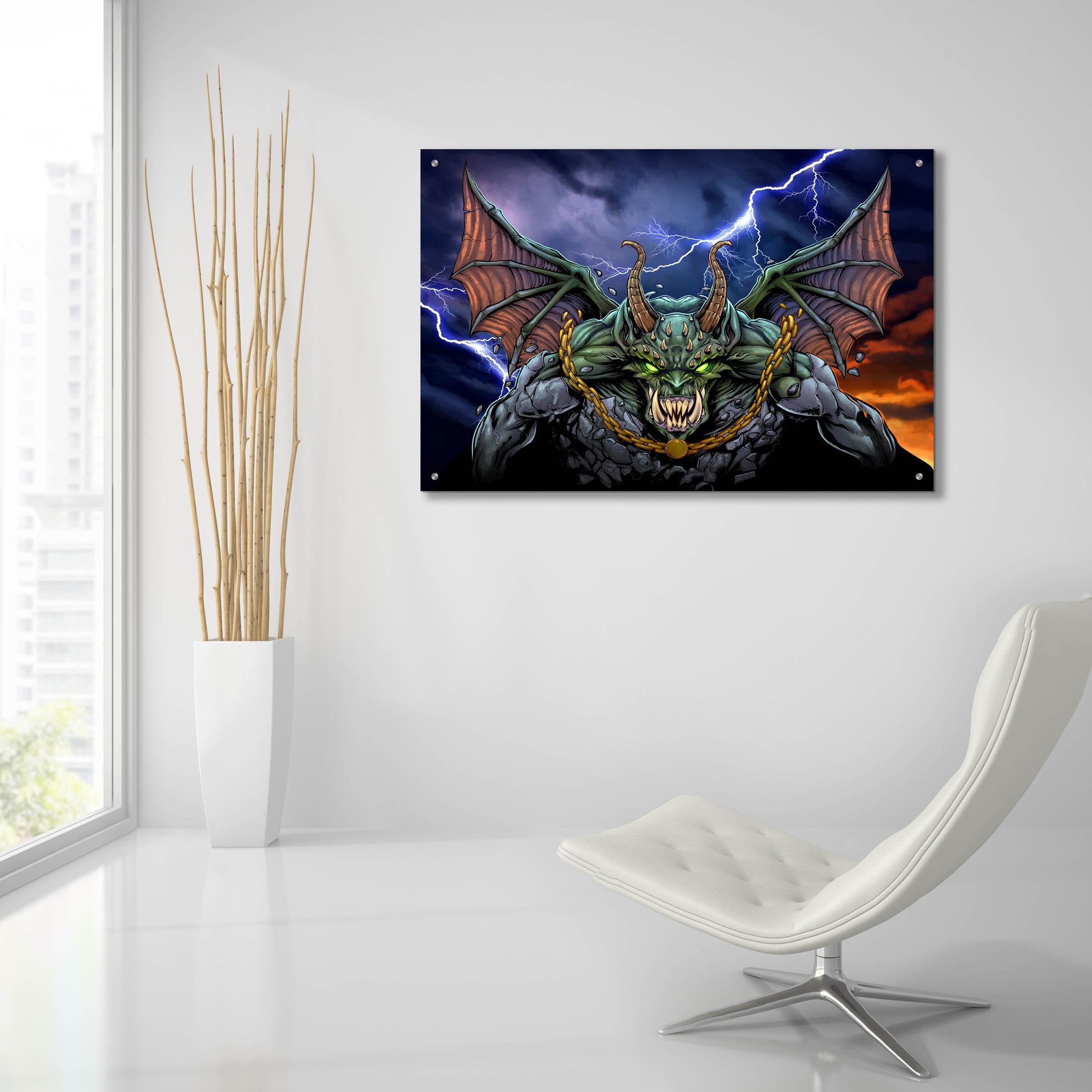 Epic Art 'Gargoyle 1' by Flyland Designs, Acrylic Glass Wall Art,36x24