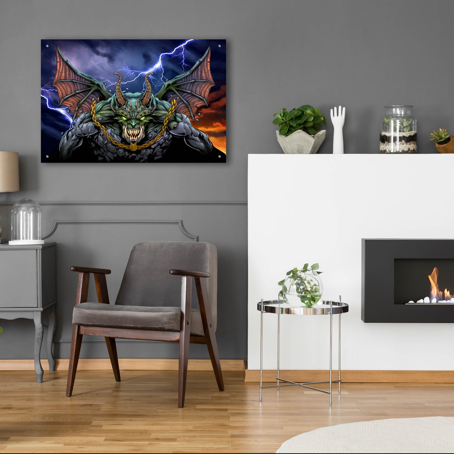 Epic Art 'Gargoyle 1' by Flyland Designs, Acrylic Glass Wall Art,36x24