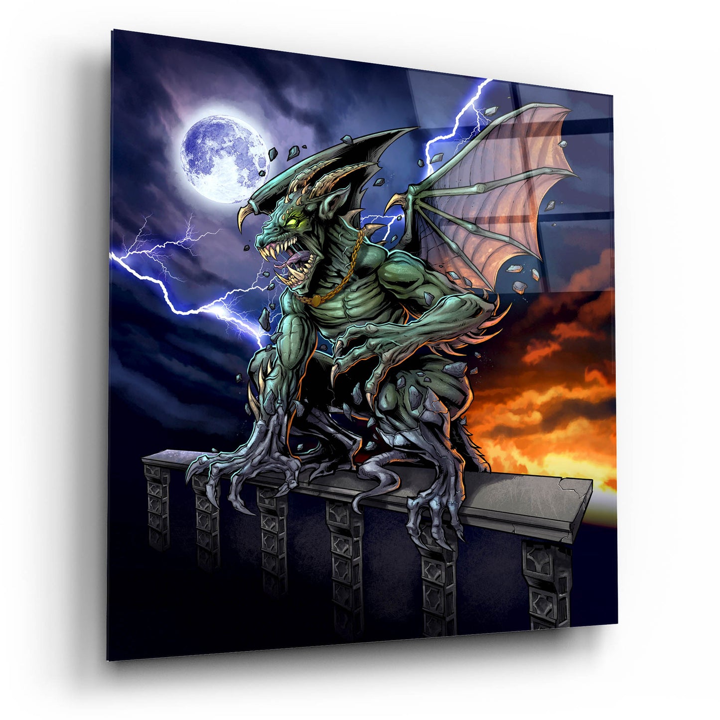 Epic Art 'Gargoyle 2' by Flyland Designs, Acrylic Glass Wall Art,12x12