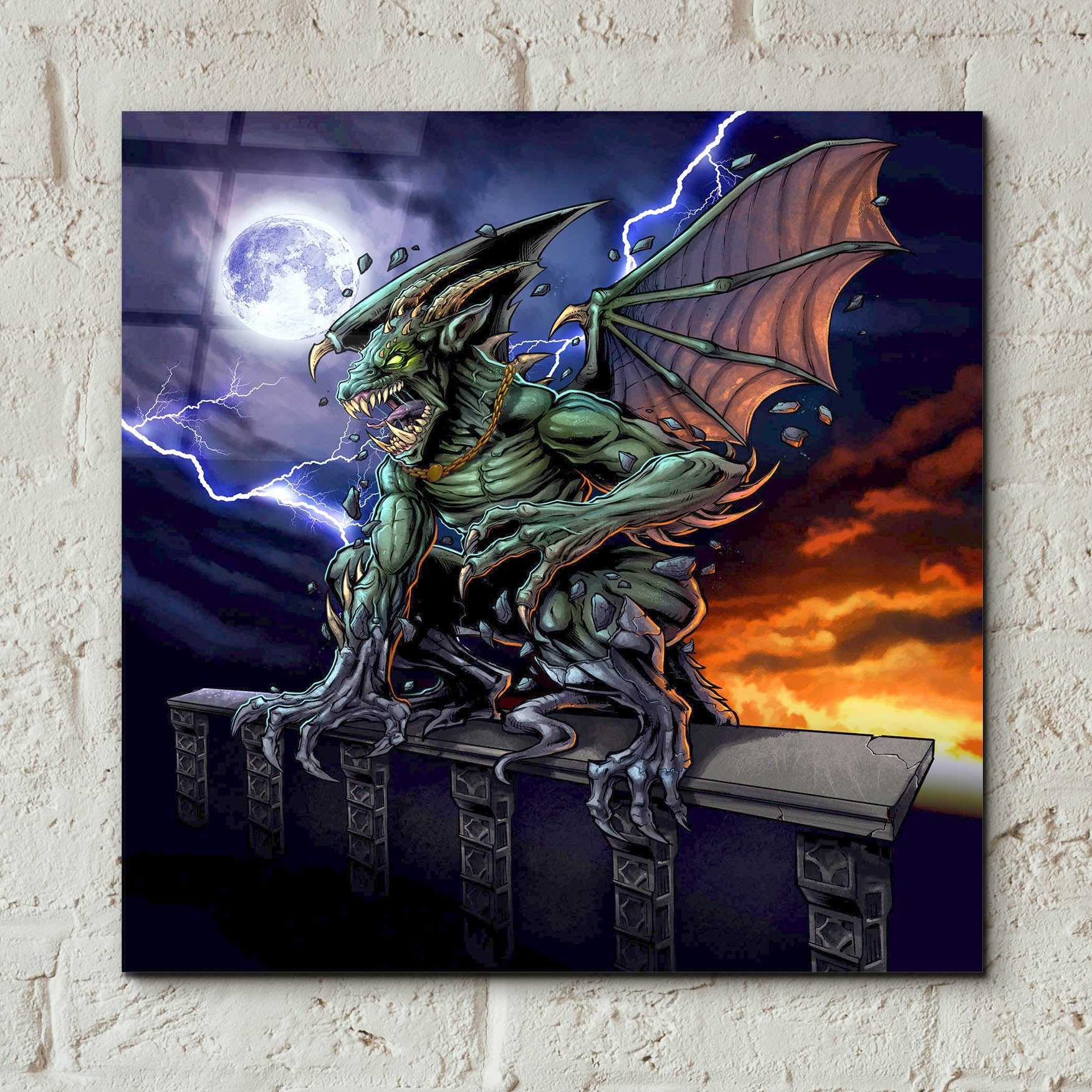 Epic Art 'Gargoyle 2' by Flyland Designs, Acrylic Glass Wall Art,12x12