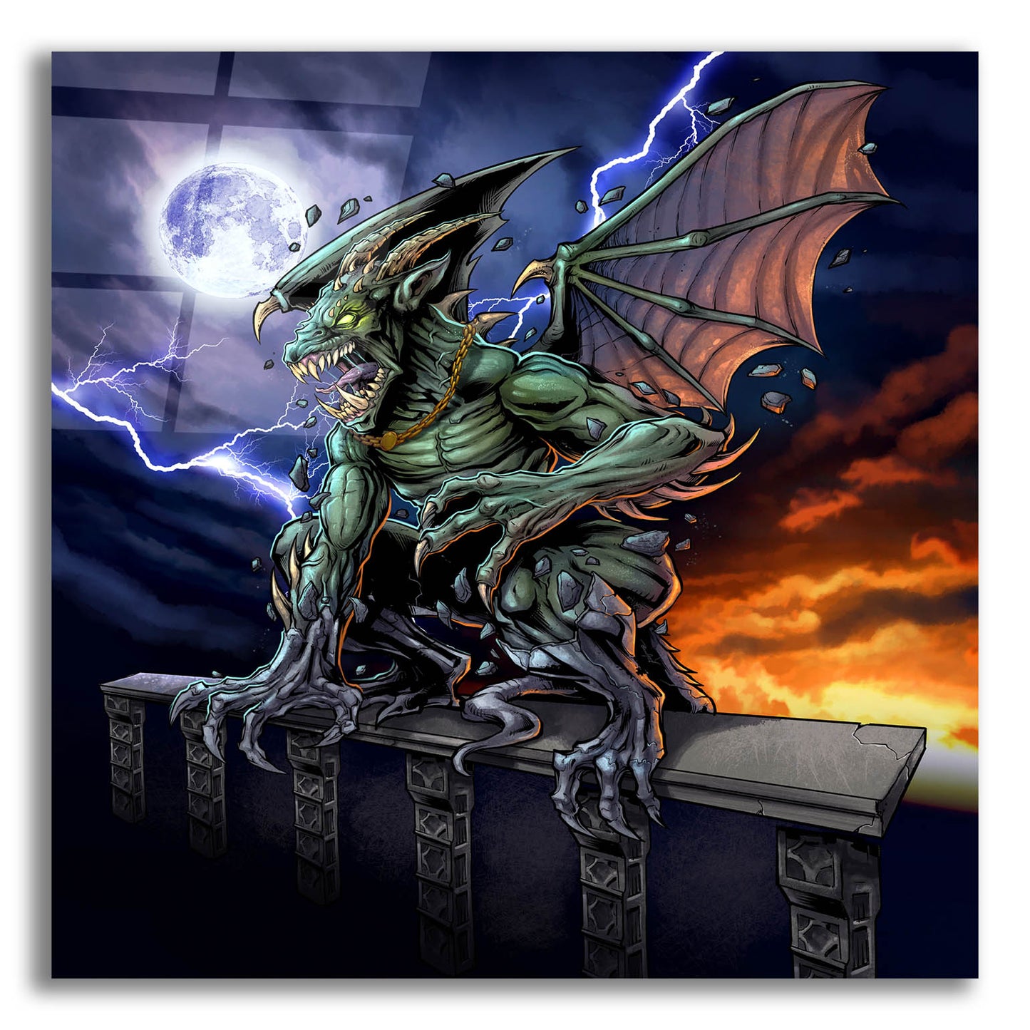 Epic Art 'Gargoyle 2' by Flyland Designs, Acrylic Glass Wall Art,12x12