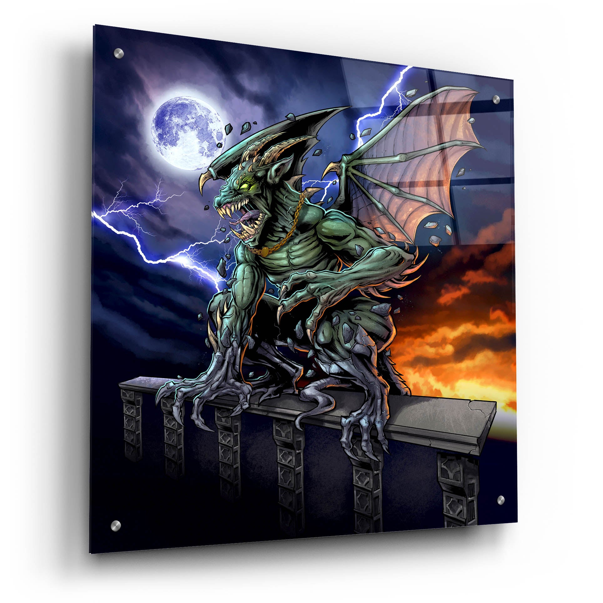 Epic Art 'Gargoyle 2' by Flyland Designs, Acrylic Glass Wall Art,24x24