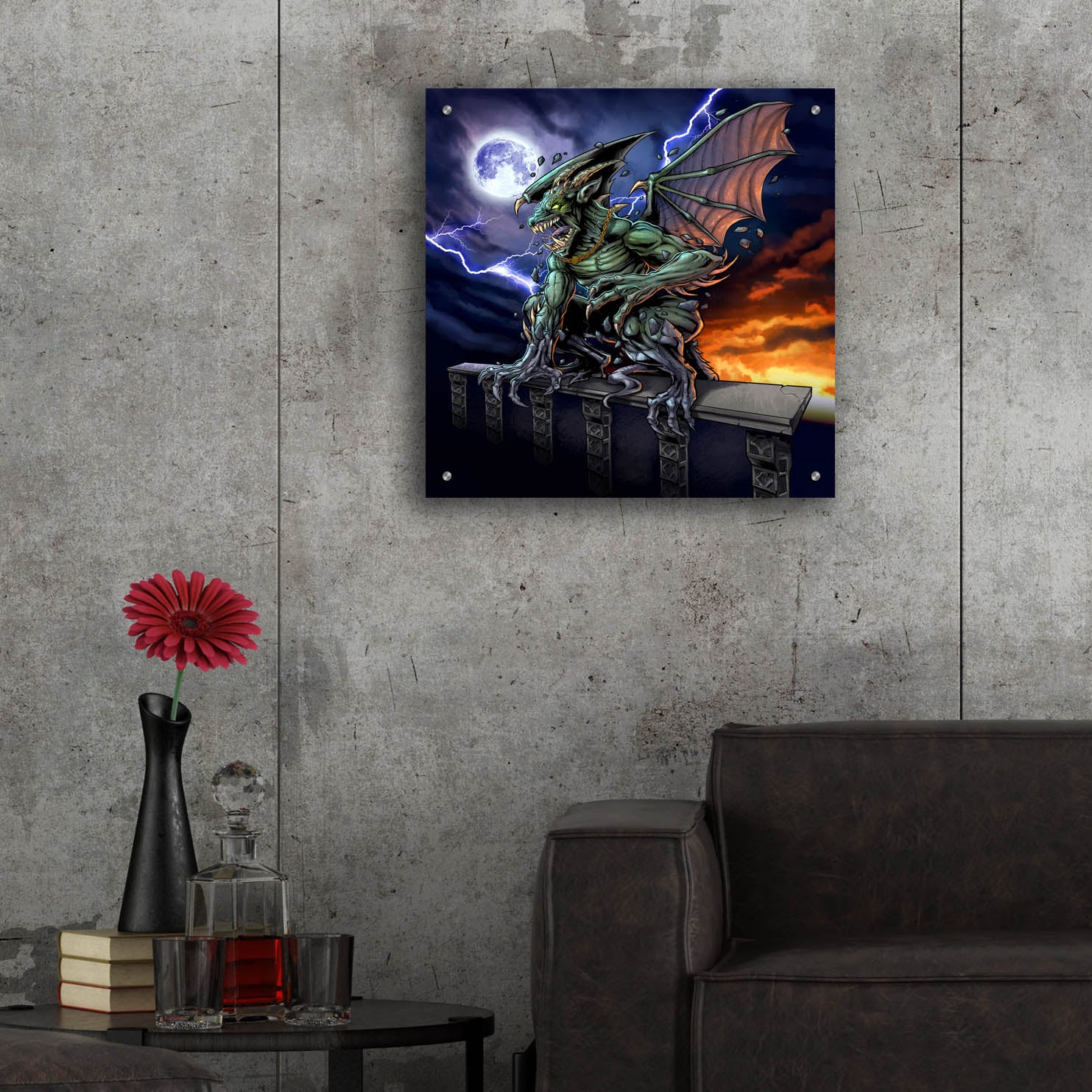 Epic Art 'Gargoyle 2' by Flyland Designs, Acrylic Glass Wall Art,24x24