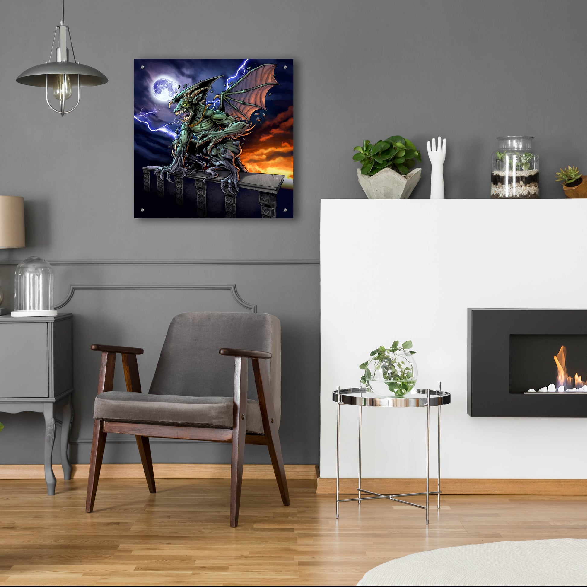 Epic Art 'Gargoyle 2' by Flyland Designs, Acrylic Glass Wall Art,24x24