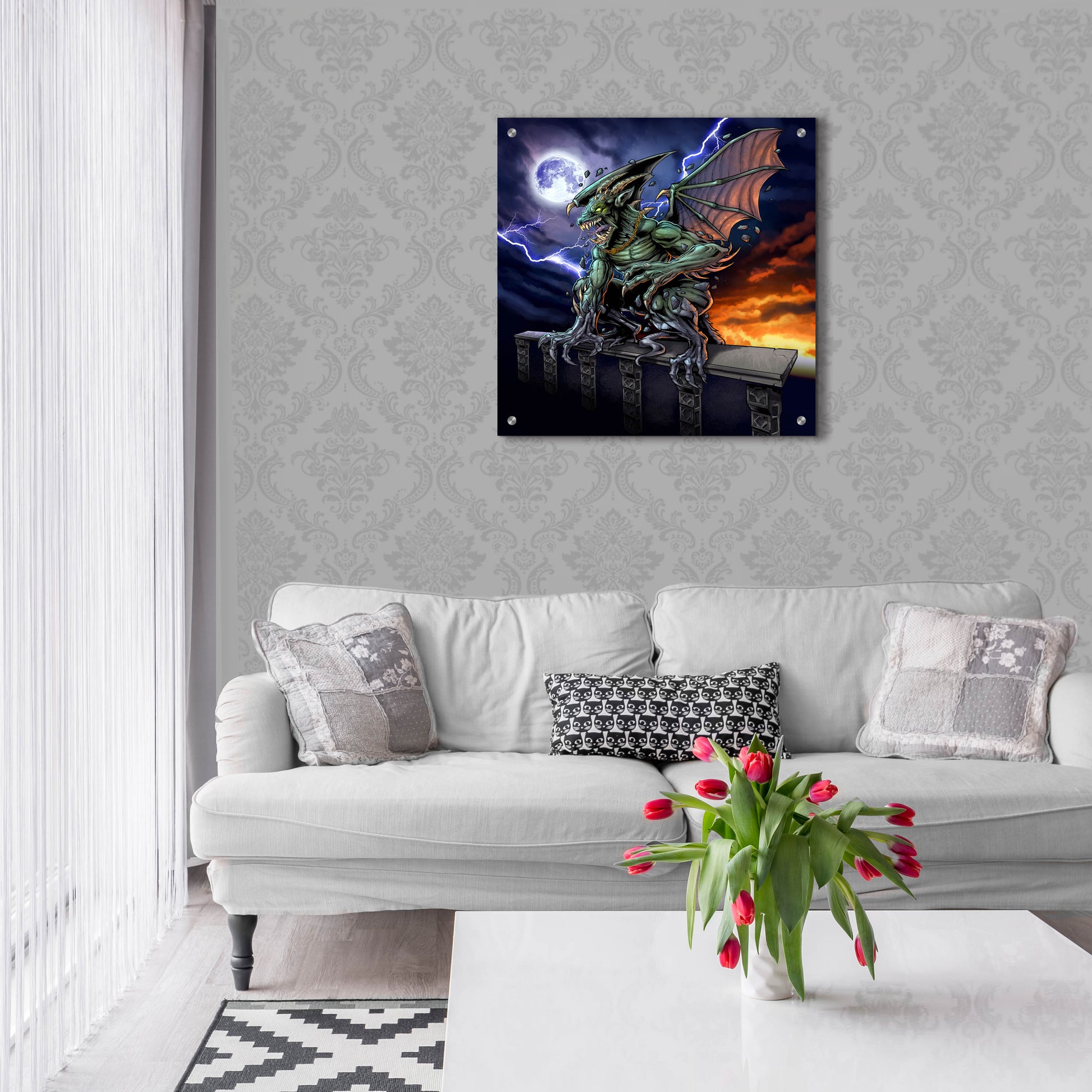 Epic Art 'Gargoyle 2' by Flyland Designs, Acrylic Glass Wall Art,24x24