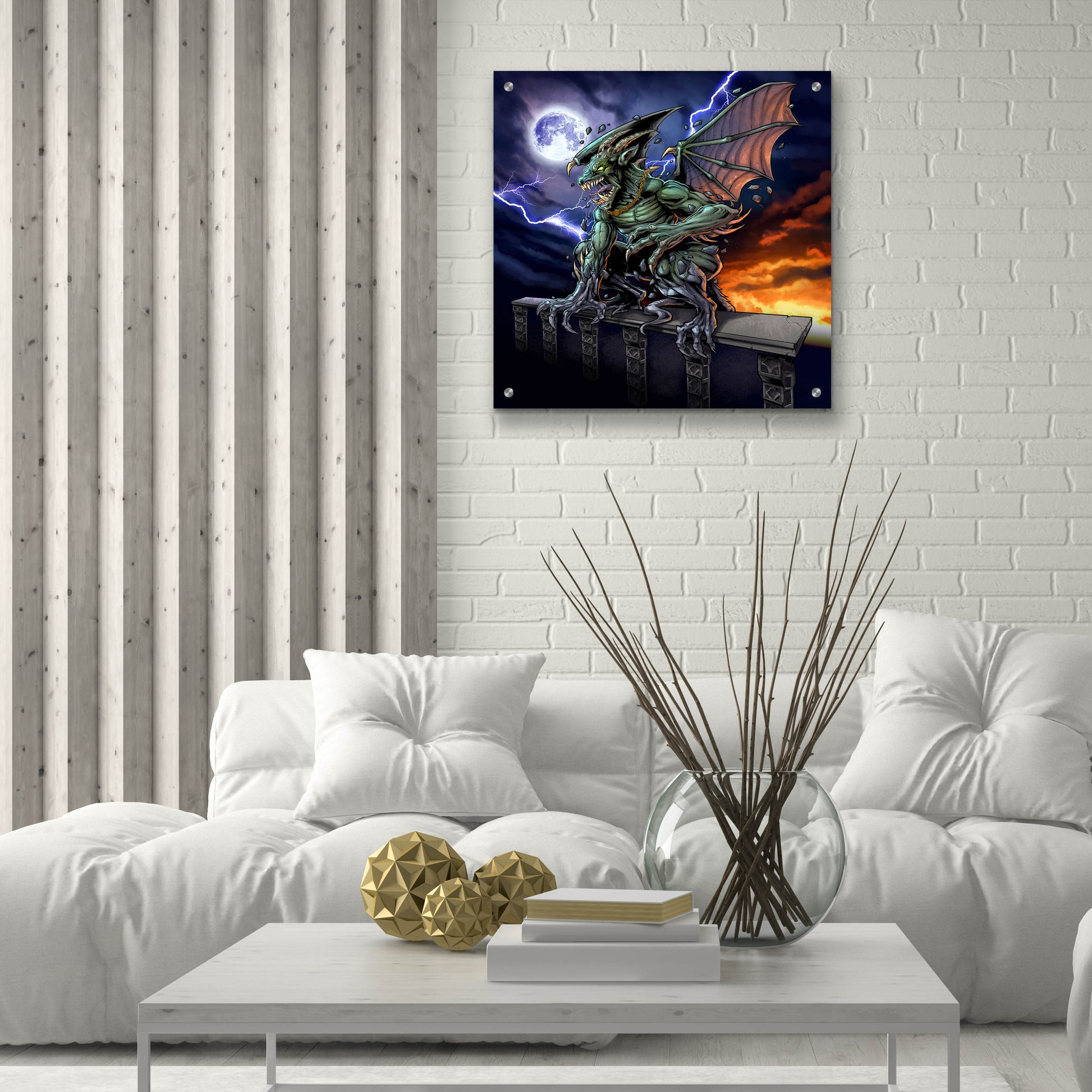 Epic Art 'Gargoyle 2' by Flyland Designs, Acrylic Glass Wall Art,24x24