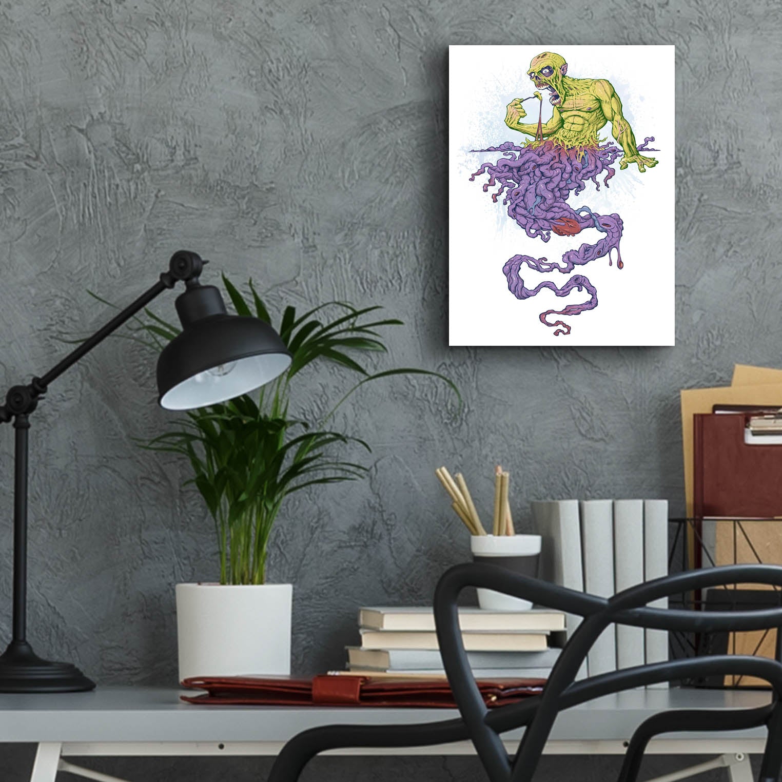 Epic Art 'Guy Eating Himself - Bon Appetit' by Flyland Designs, Acrylic Glass Wall Art,12x16