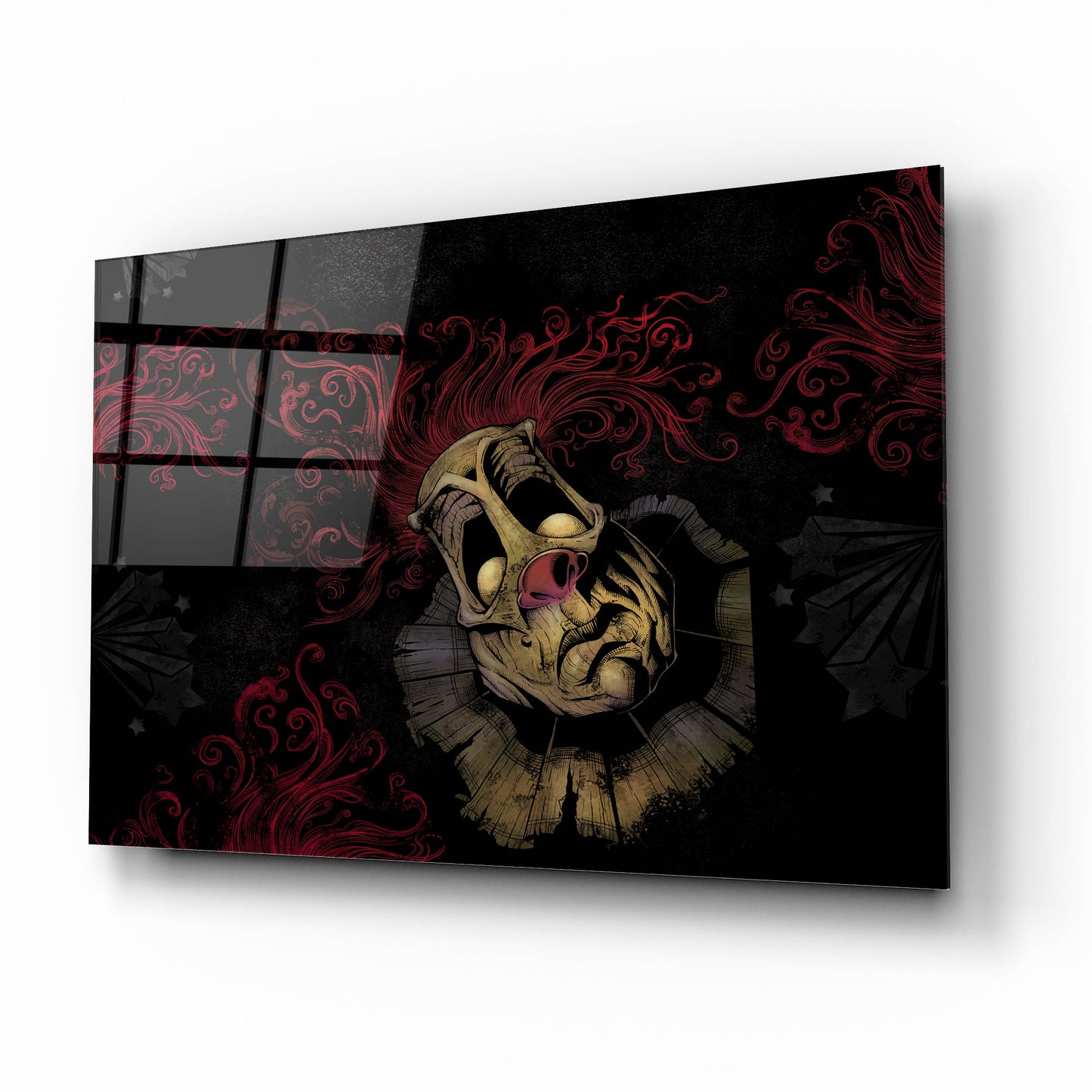 Epic Art 'RageOn Dark Clown' by Flyland Designs, Acrylic Glass Wall Art,16x12