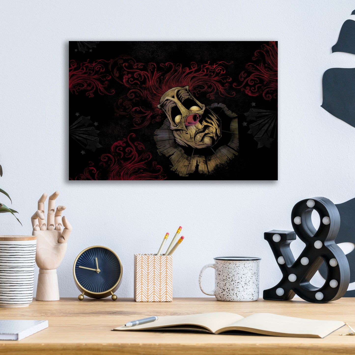 Epic Art 'RageOn Dark Clown' by Flyland Designs, Acrylic Glass Wall Art,16x12