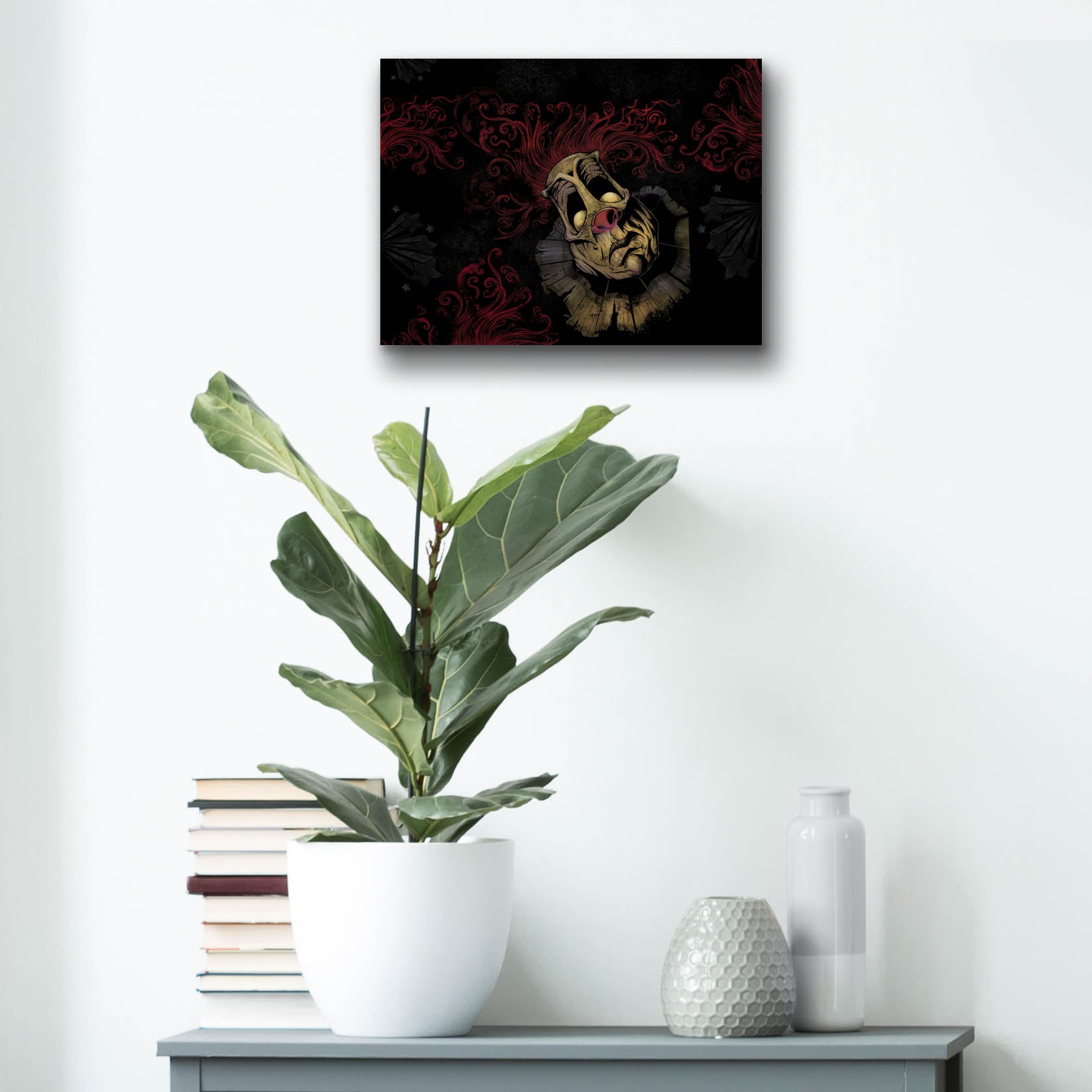 Epic Art 'RageOn Dark Clown' by Flyland Designs, Acrylic Glass Wall Art,16x12