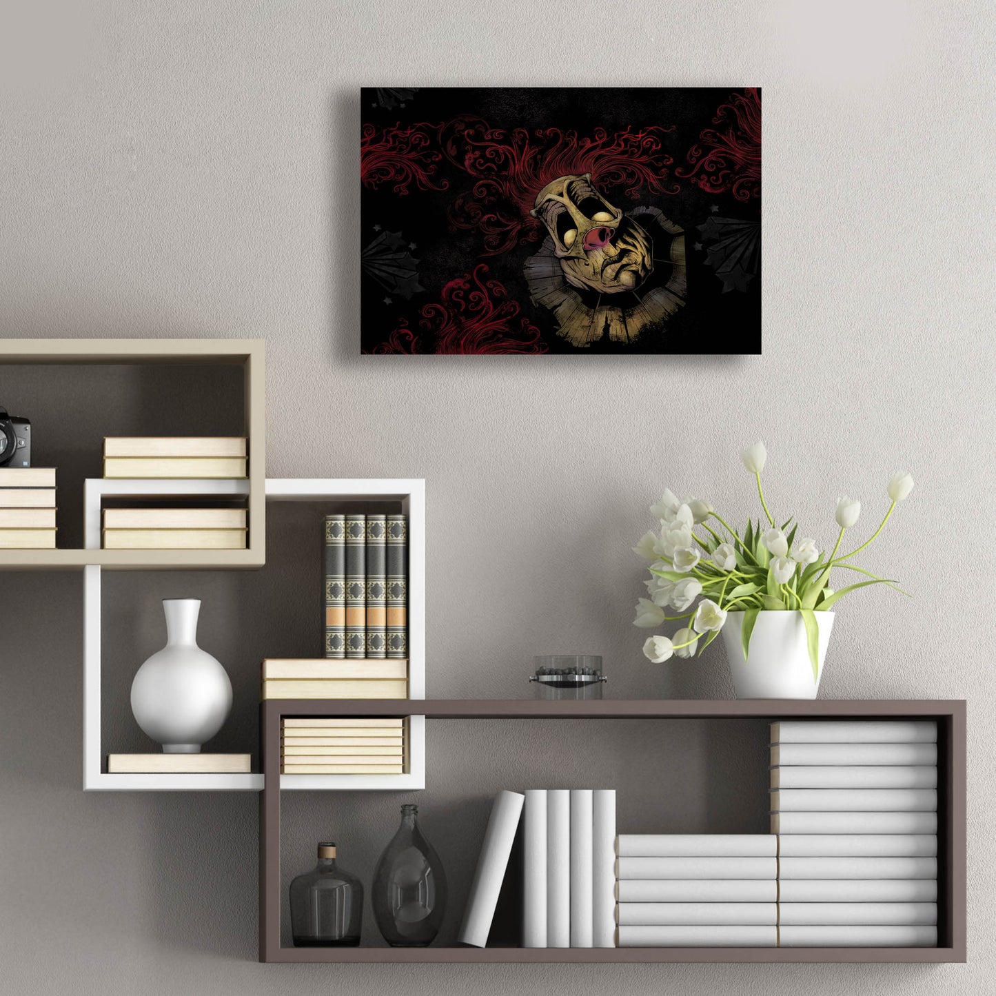 Epic Art 'RageOn Dark Clown' by Flyland Designs, Acrylic Glass Wall Art,24x16