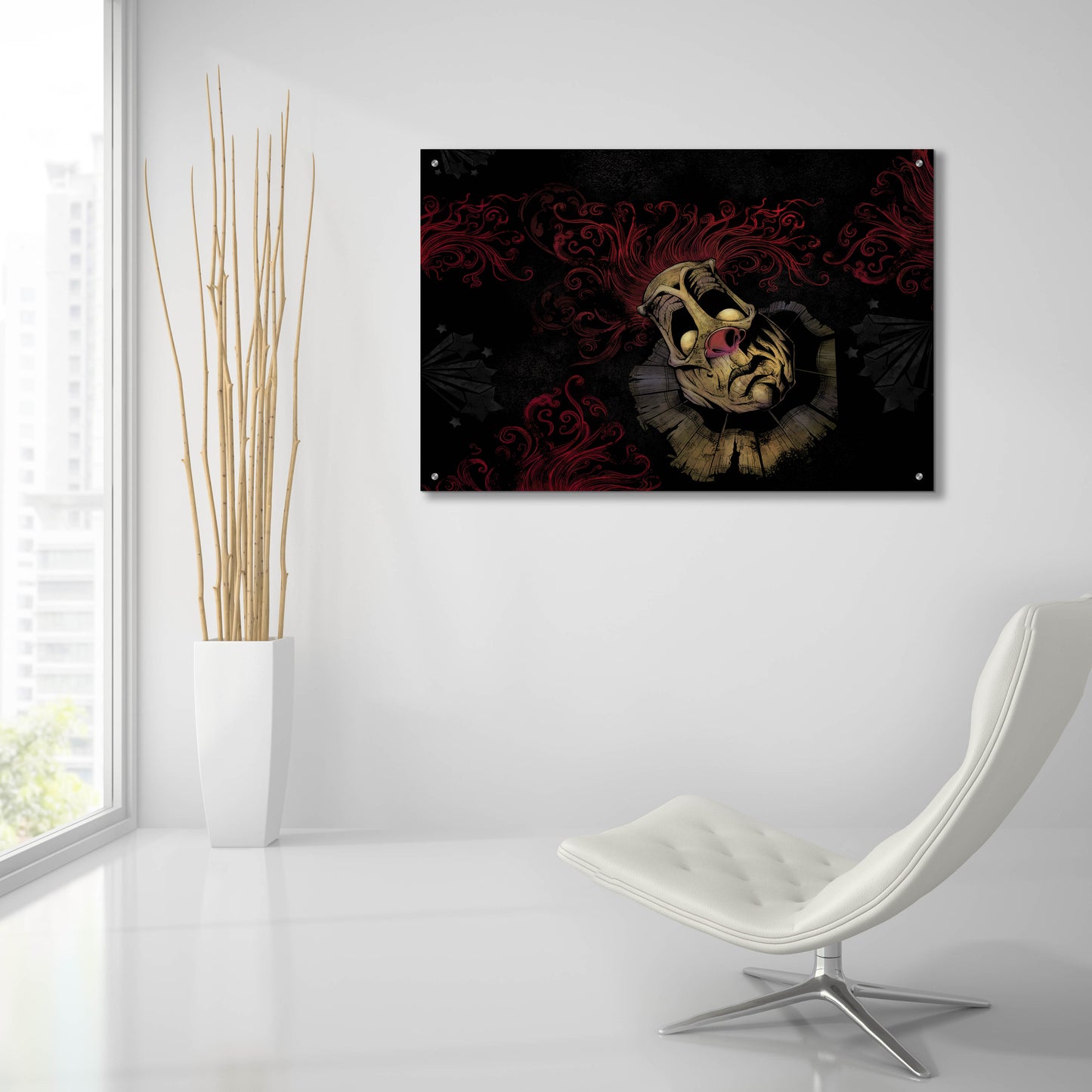 Epic Art 'RageOn Dark Clown' by Flyland Designs, Acrylic Glass Wall Art,36x24