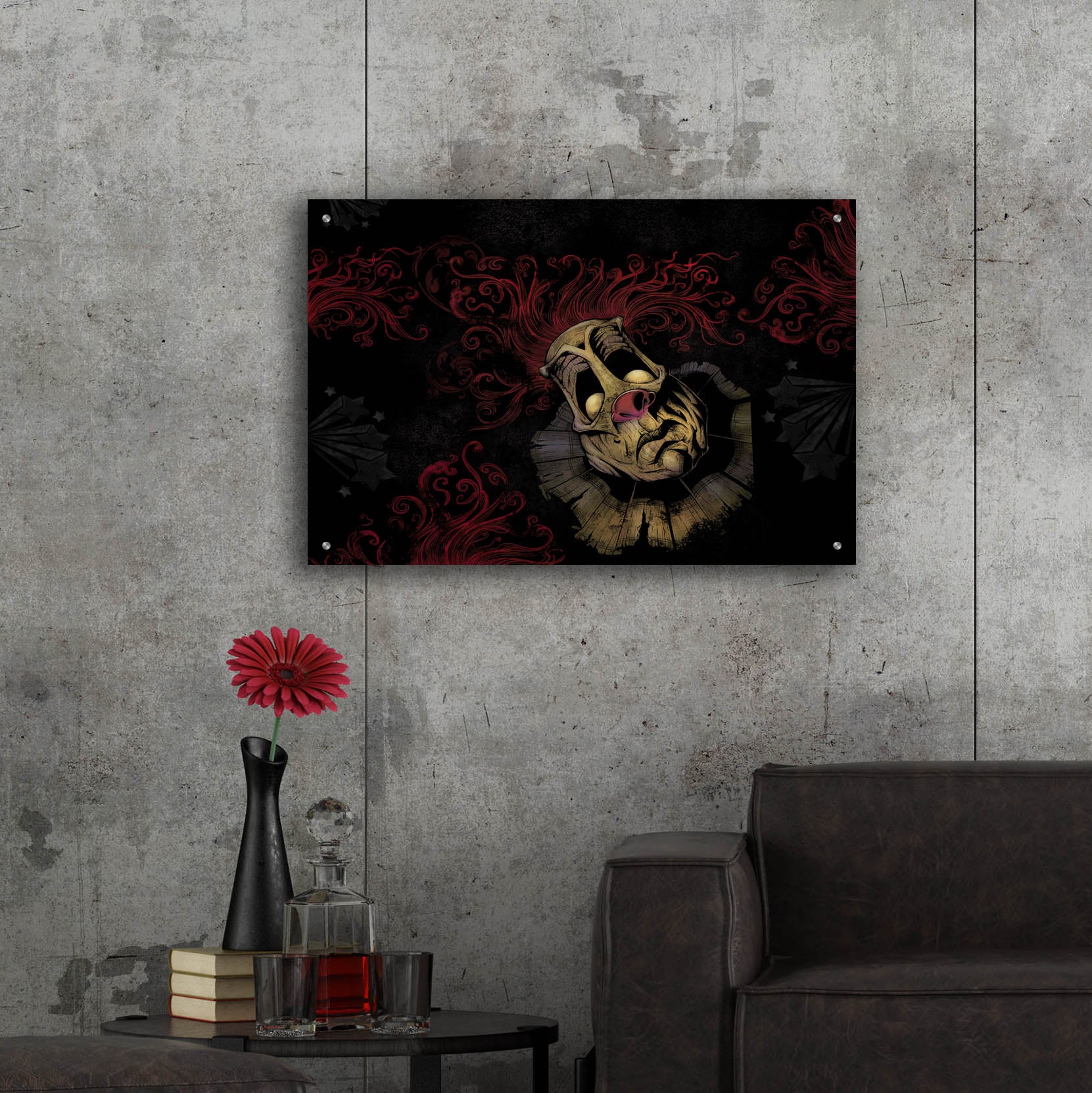 Epic Art 'RageOn Dark Clown' by Flyland Designs, Acrylic Glass Wall Art,36x24