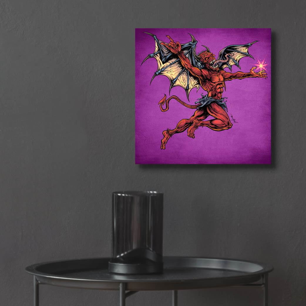 Epic Art 'Red Devil With Wings' by Flyland Designs, Acrylic Glass Wall Art,12x12