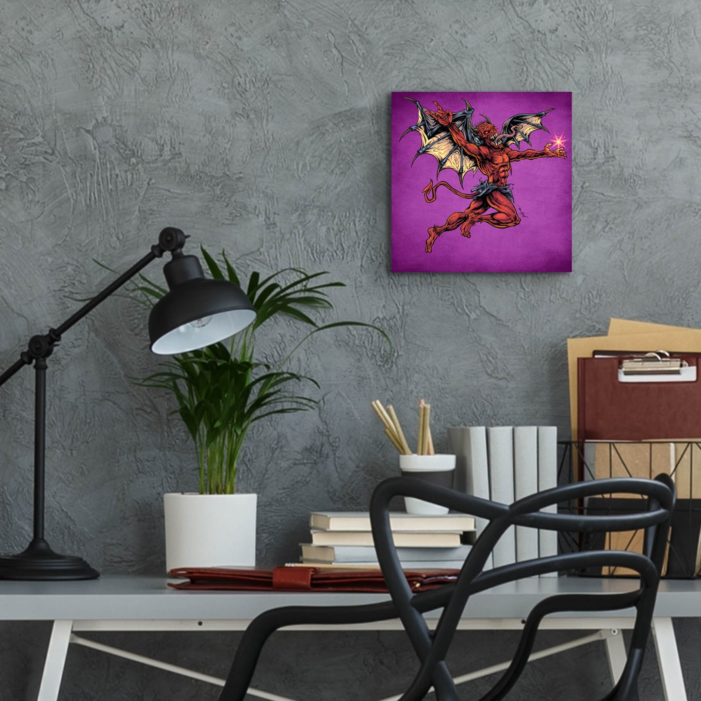 Epic Art 'Red Devil With Wings' by Flyland Designs, Acrylic Glass Wall Art,12x12