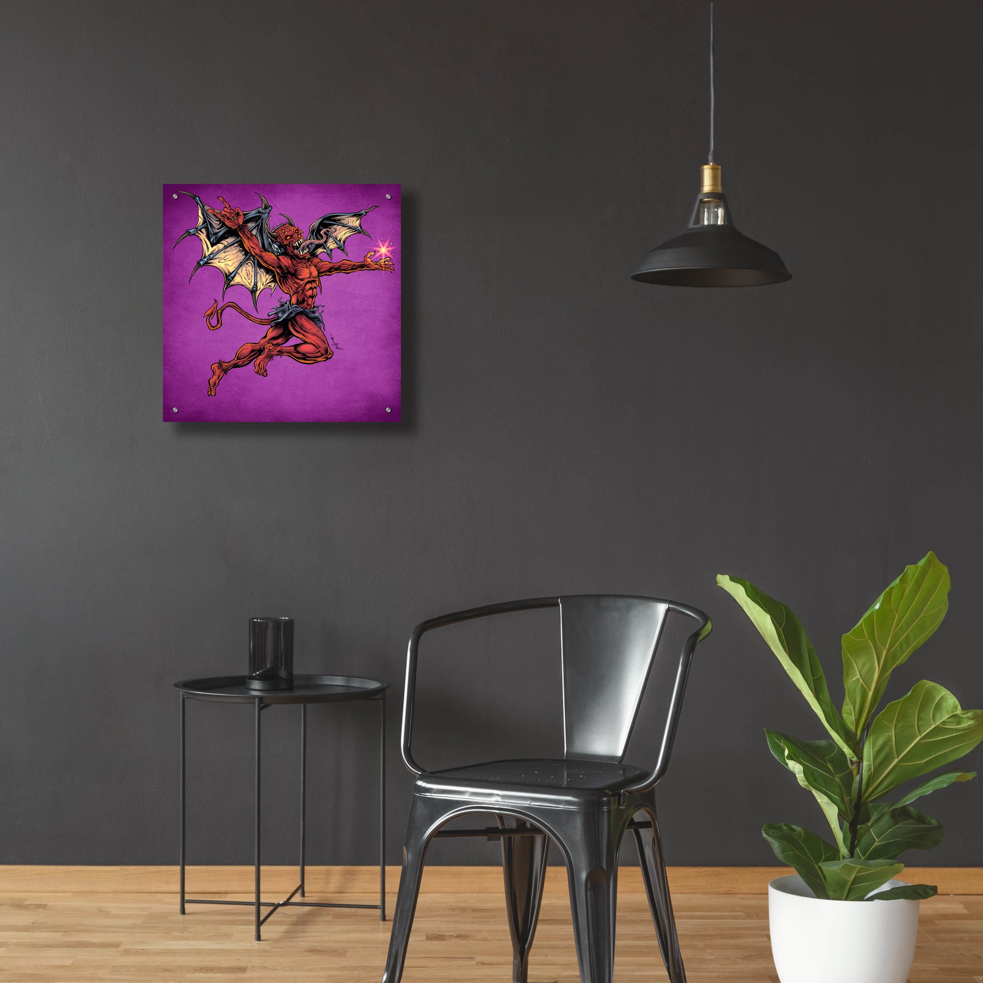 Epic Art 'Red Devil With Wings' by Flyland Designs, Acrylic Glass Wall Art,24x24