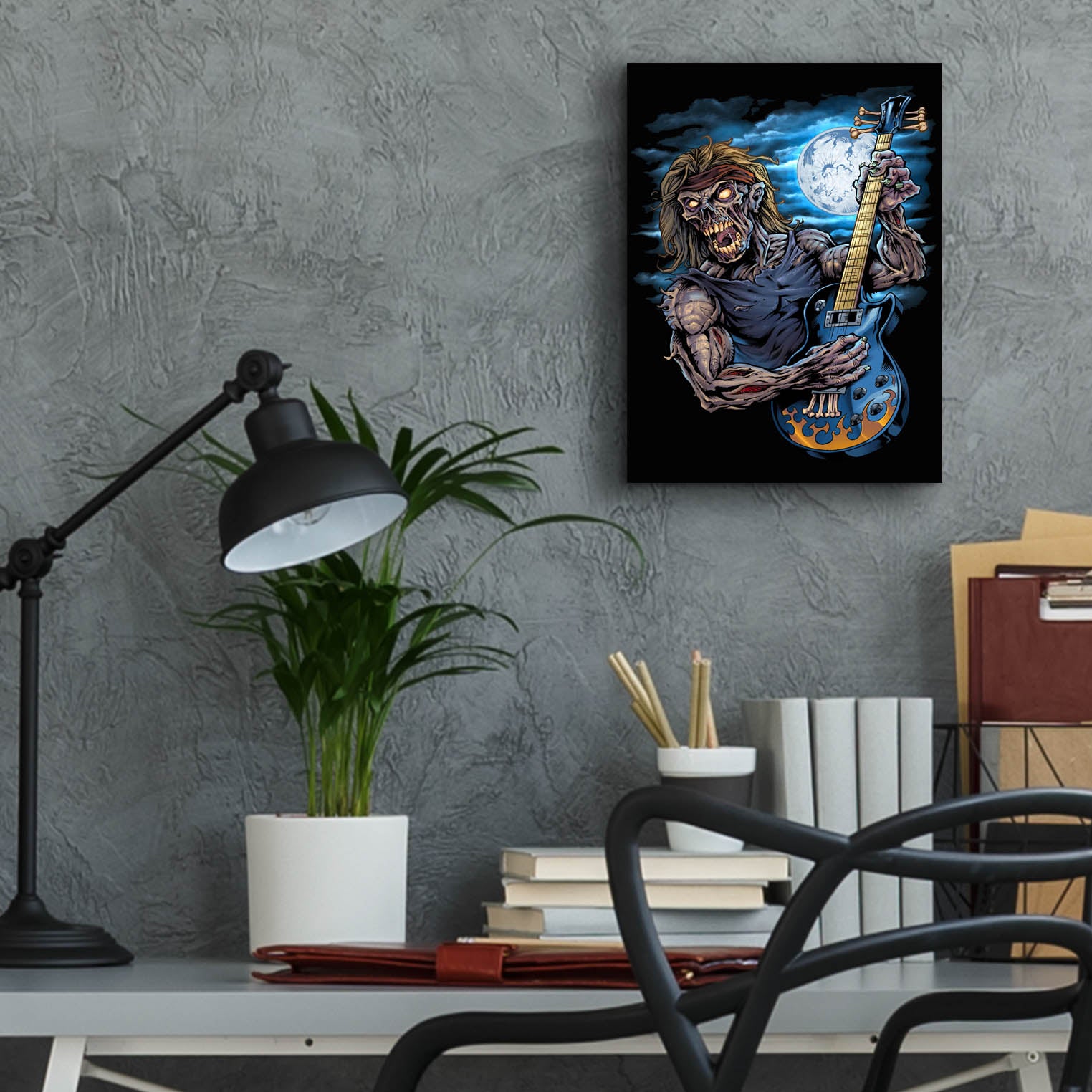 Epic Art 'Zombie Guitar Player' by Flyland Designs, Acrylic Glass Wall Art,12x16