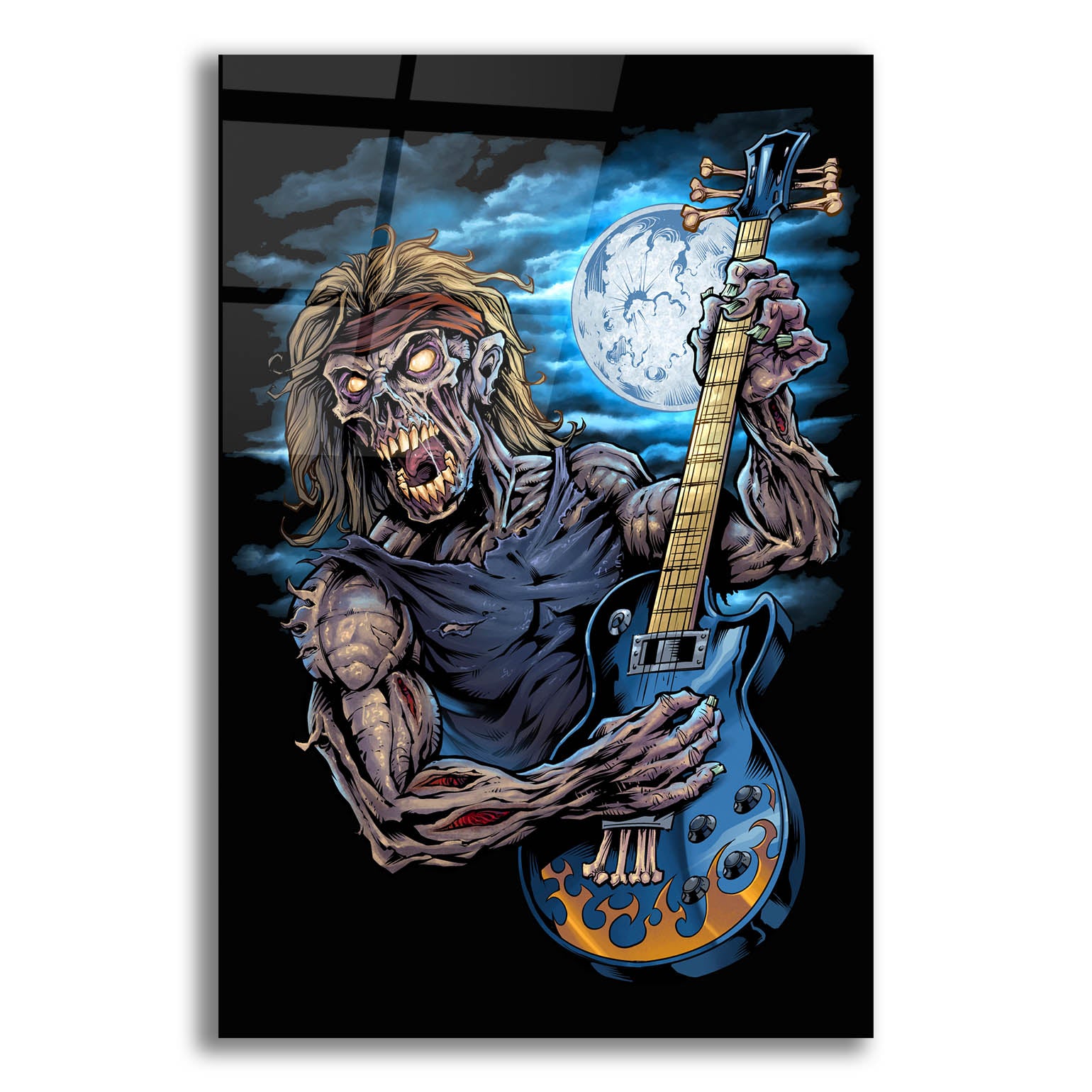 Epic Art 'Zombie Guitar Player' by Flyland Designs, Acrylic Glass Wall Art,12x16