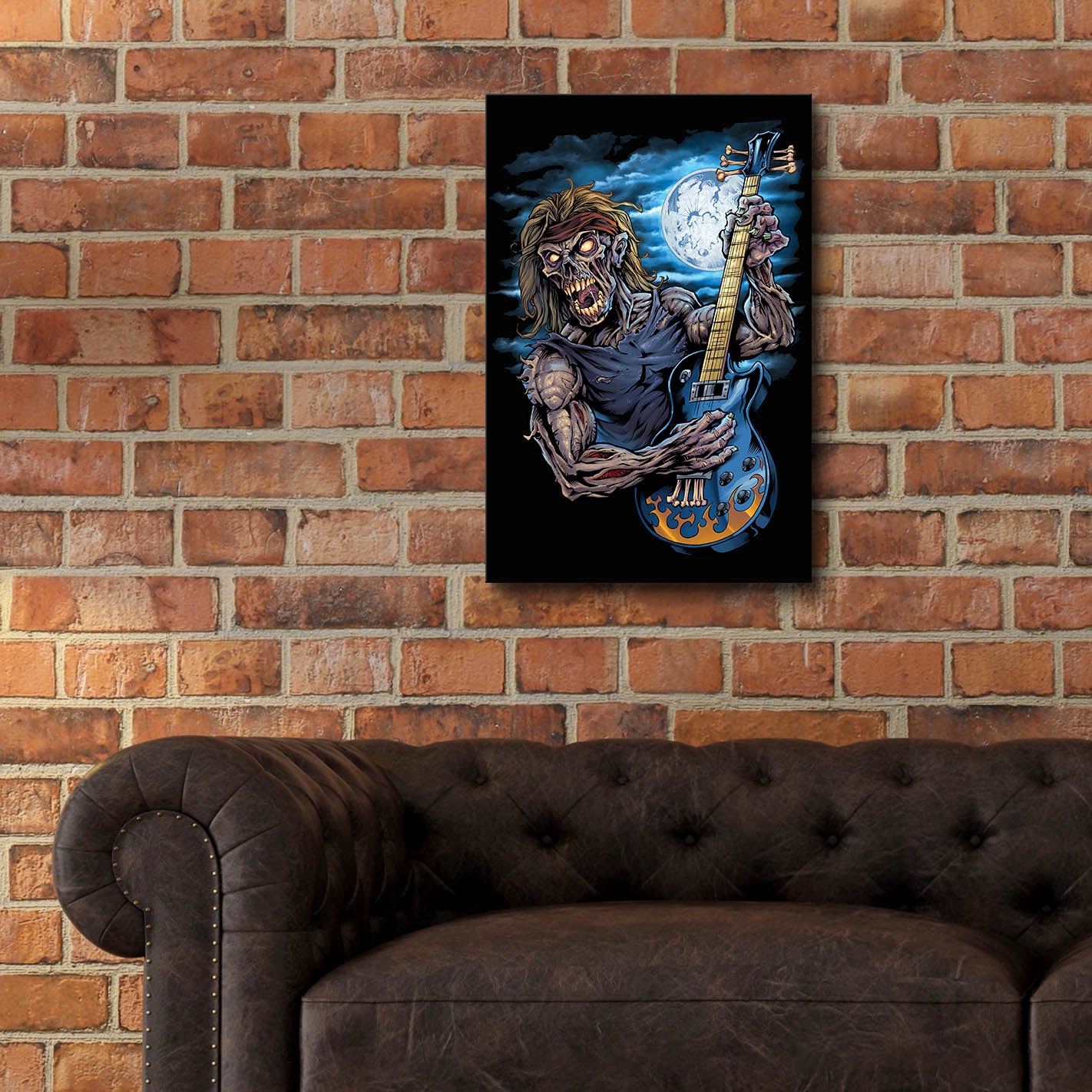 Epic Art 'Zombie Guitar Player' by Flyland Designs, Acrylic Glass Wall Art,16x24