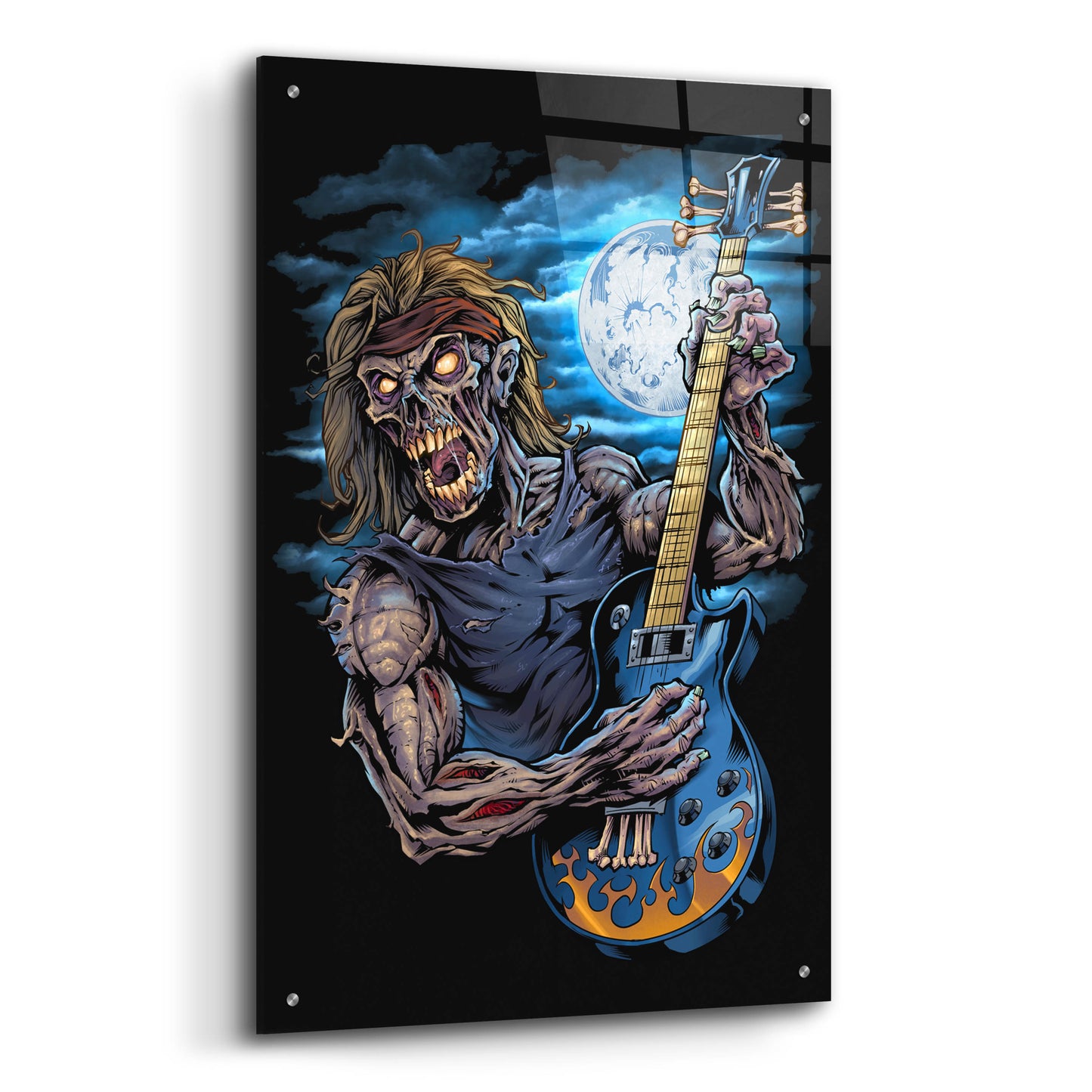 Epic Art 'Zombie Guitar Player' by Flyland Designs, Acrylic Glass Wall Art,24x36