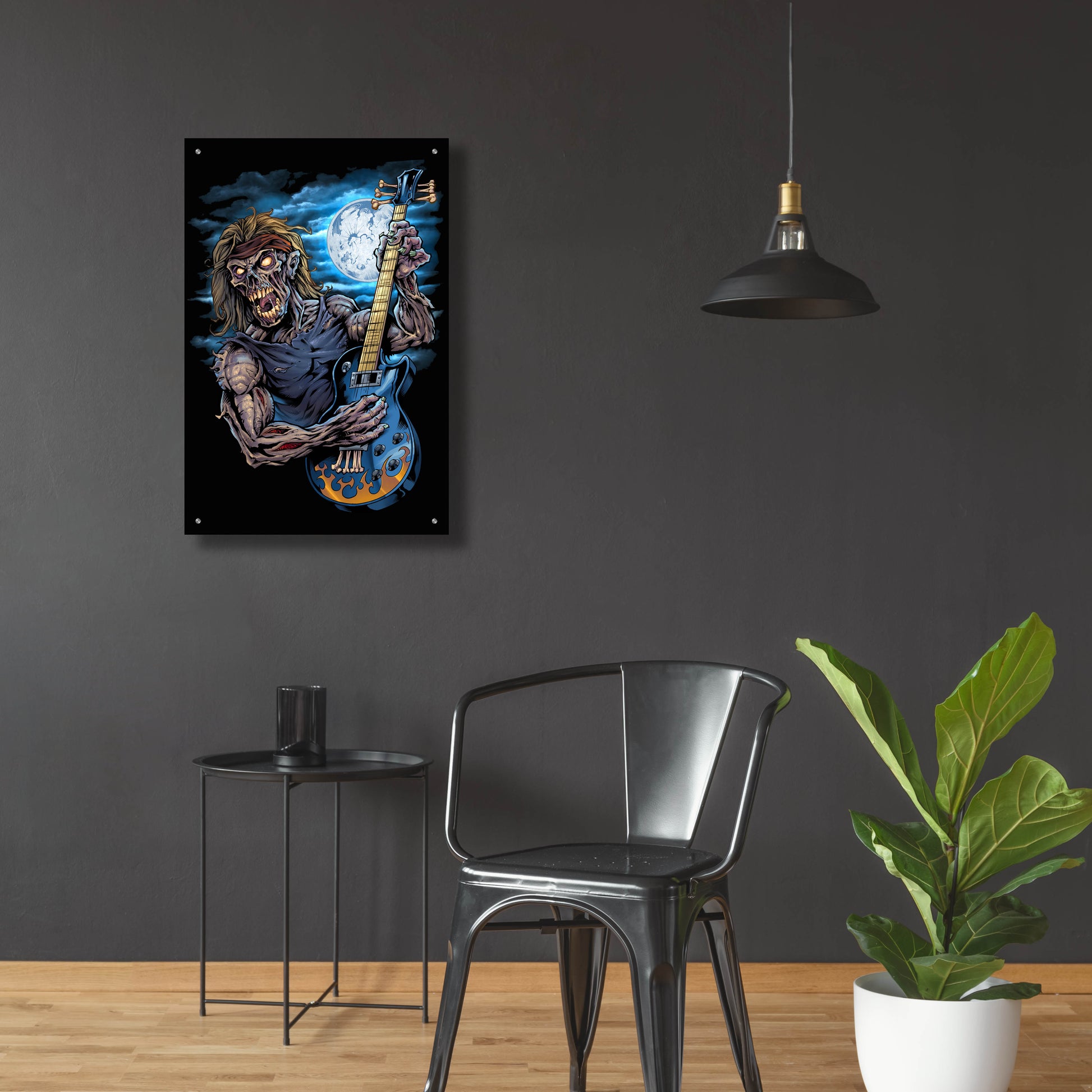 Epic Art 'Zombie Guitar Player' by Flyland Designs, Acrylic Glass Wall Art,24x36