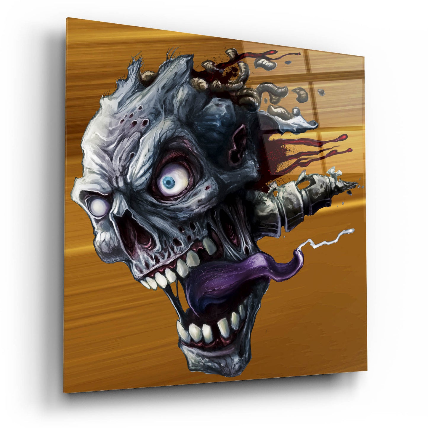 Epic Art 'Zombie Head' by Flyland Designs, Acrylic Glass Wall Art,12x12