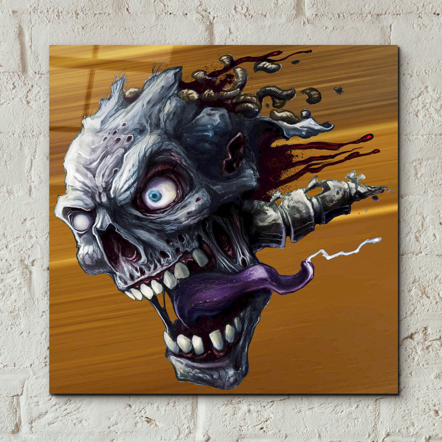 Epic Art 'Zombie Head' by Flyland Designs, Acrylic Glass Wall Art,12x12