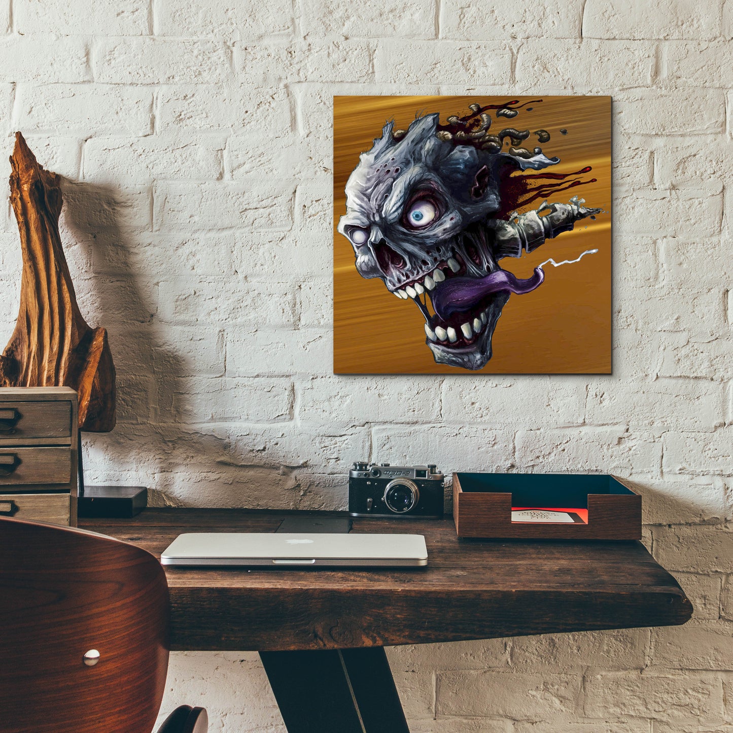 Epic Art 'Zombie Head' by Flyland Designs, Acrylic Glass Wall Art,12x12