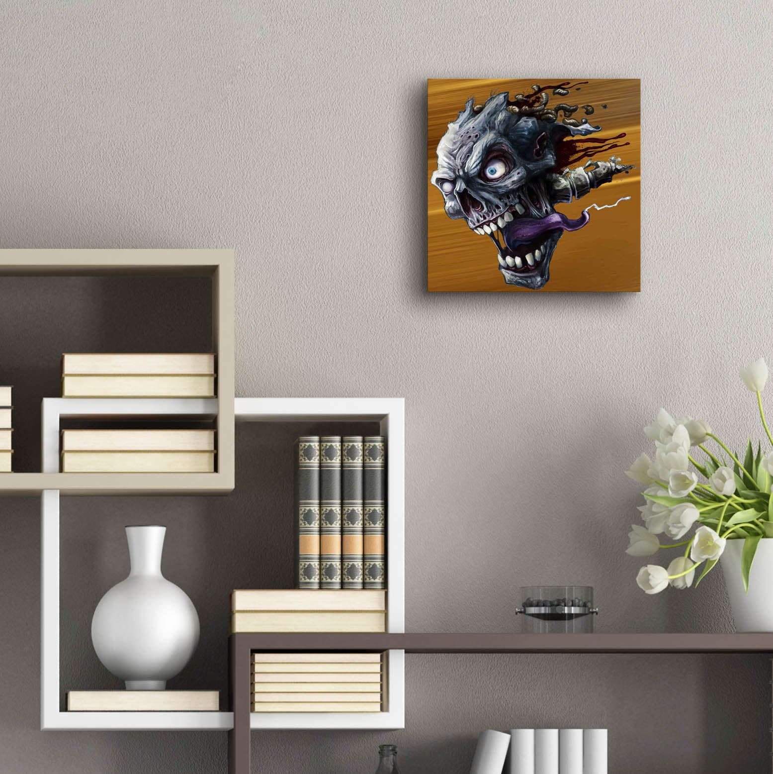 Epic Art 'Zombie Head' by Flyland Designs, Acrylic Glass Wall Art,12x12