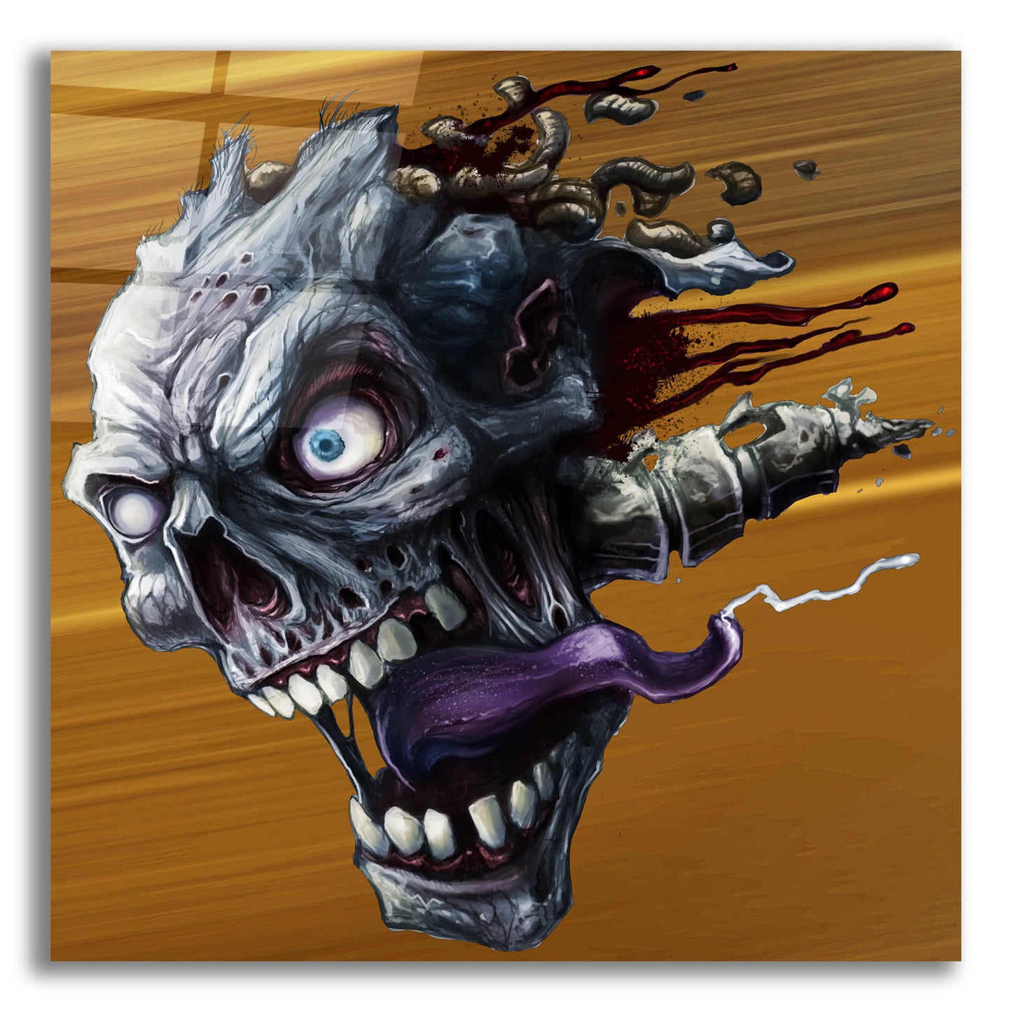 Epic Art 'Zombie Head' by Flyland Designs, Acrylic Glass Wall Art,12x12