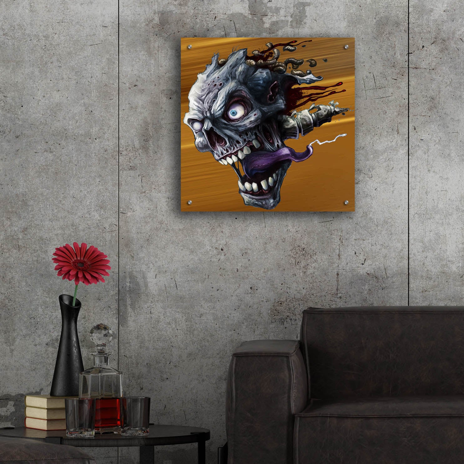 Epic Art 'Zombie Head' by Flyland Designs, Acrylic Glass Wall Art,24x24