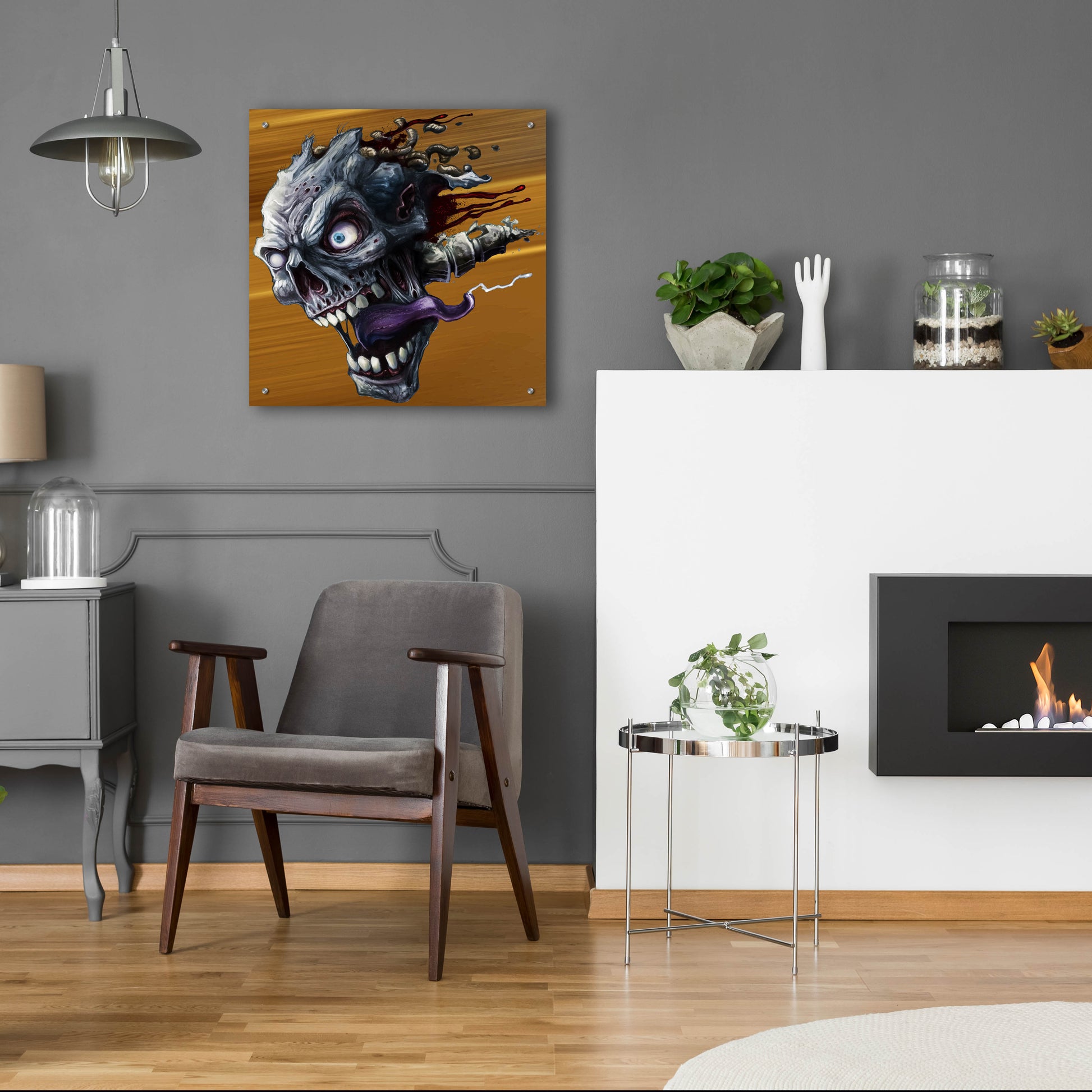 Epic Art 'Zombie Head' by Flyland Designs, Acrylic Glass Wall Art,24x24