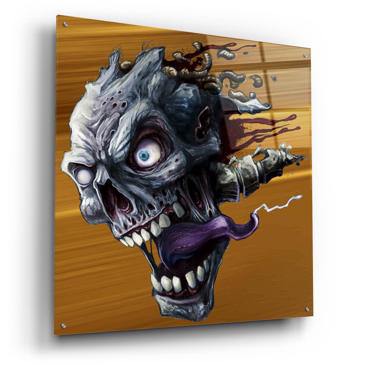 Epic Art 'Zombie Head' by Flyland Designs, Acrylic Glass Wall Art,36x36