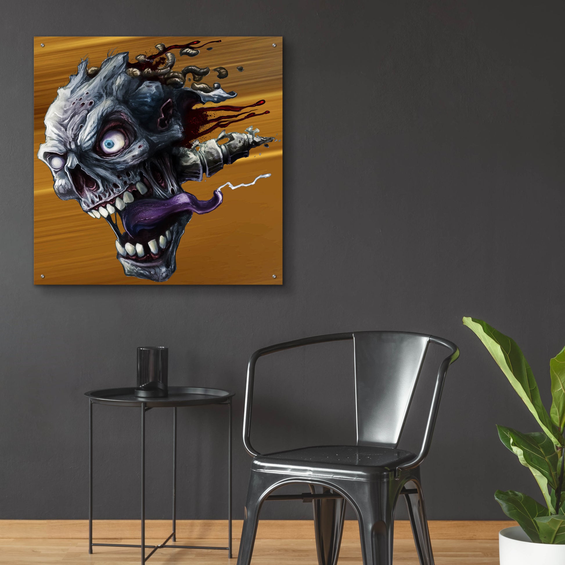 Epic Art 'Zombie Head' by Flyland Designs, Acrylic Glass Wall Art,36x36