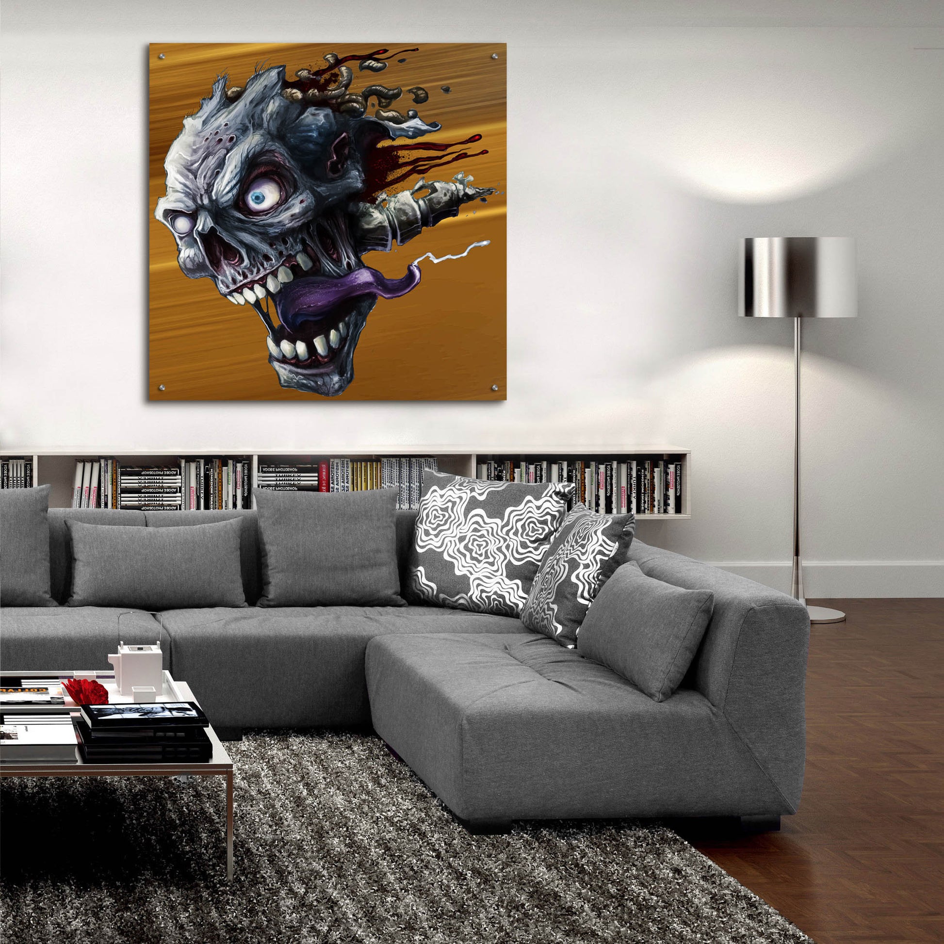 Epic Art 'Zombie Head' by Flyland Designs, Acrylic Glass Wall Art,36x36